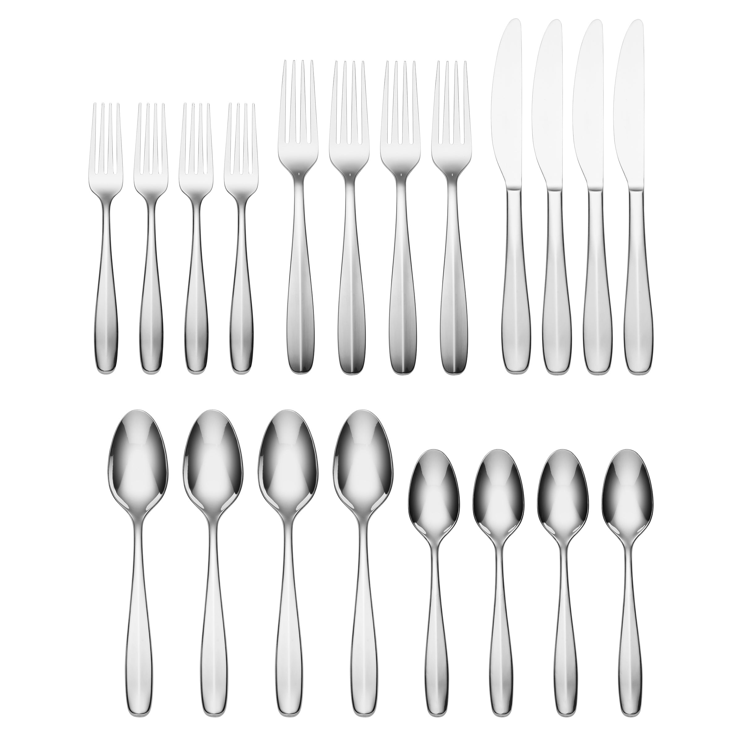 20-Piece Flatware Set for Dining - Oakwood
