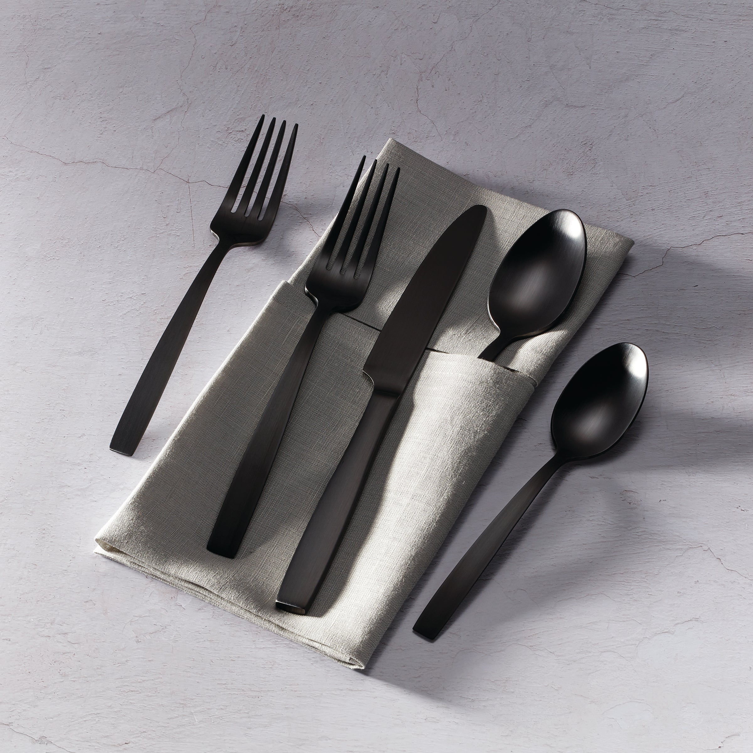 20-Piece Satin Black Flatware Set | Clearview by Skandia