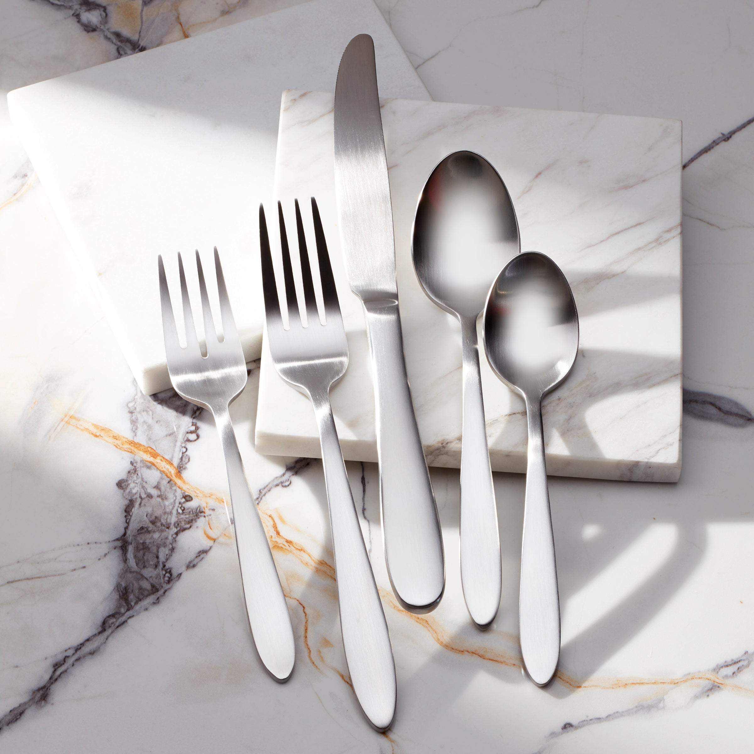 20-Piece Satin Flatware Set for Dining | Mooncrest