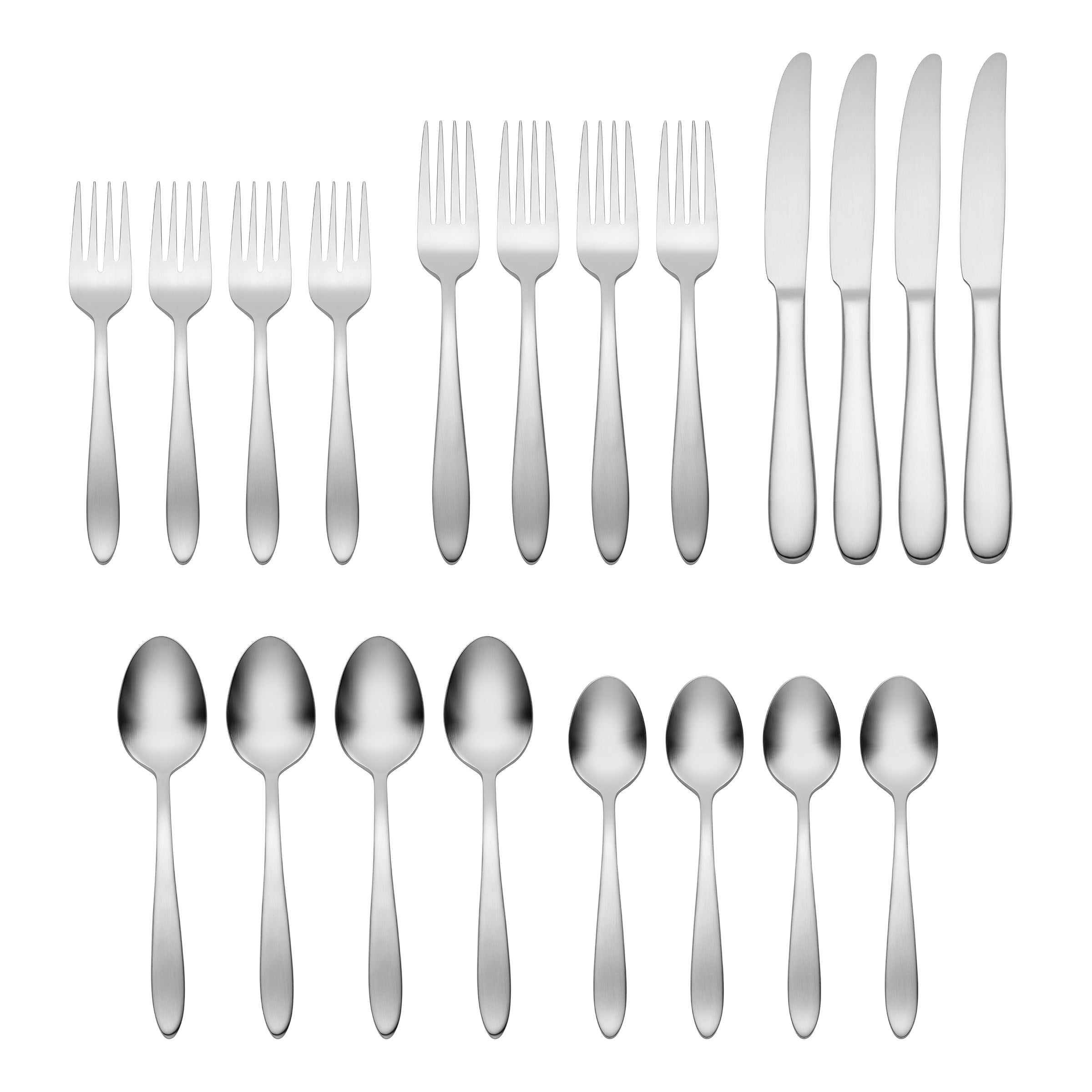 20-Piece Satin Flatware Set for Dining | Mooncrest
