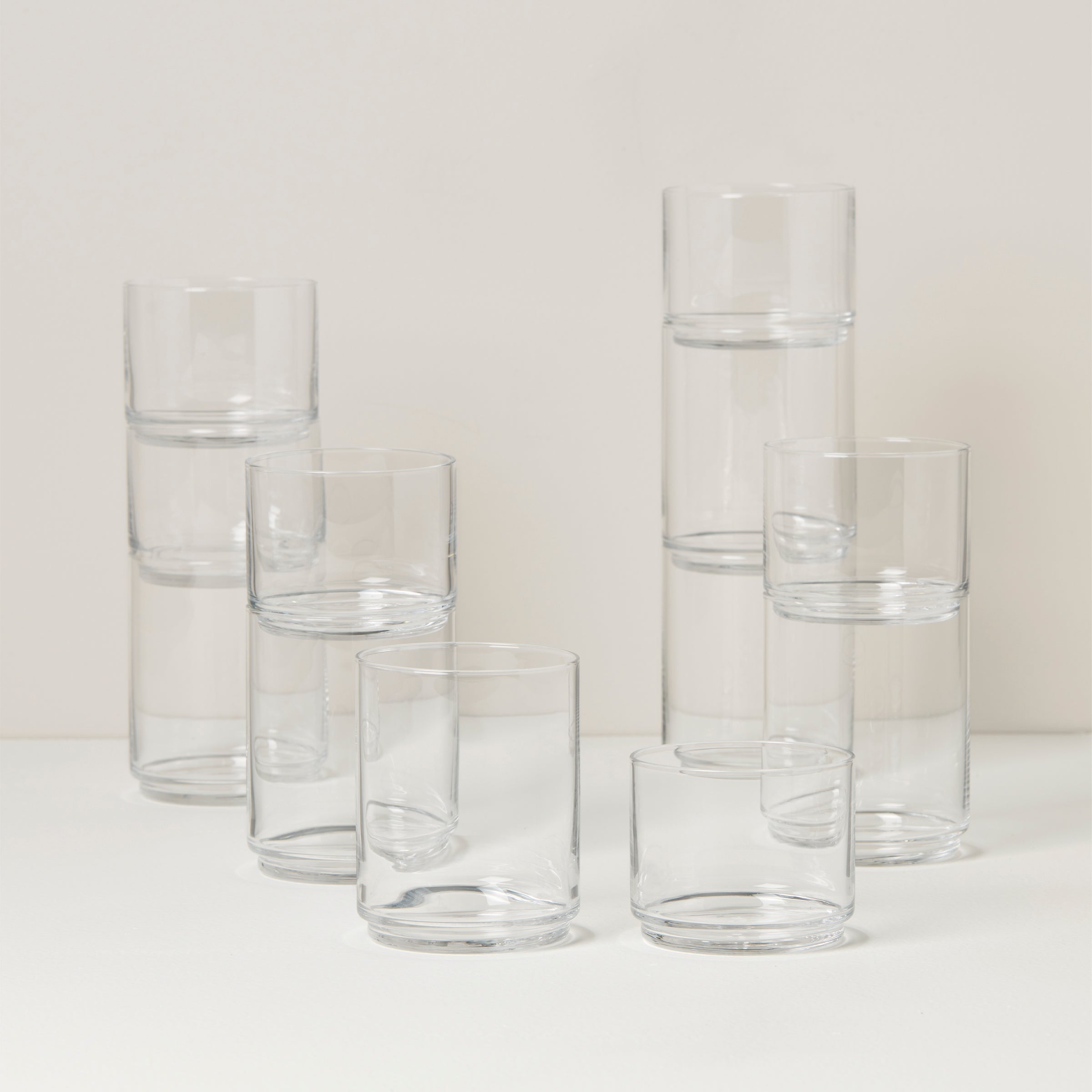 Stackable Clear Glass Set of 12 - Tuscany Classics