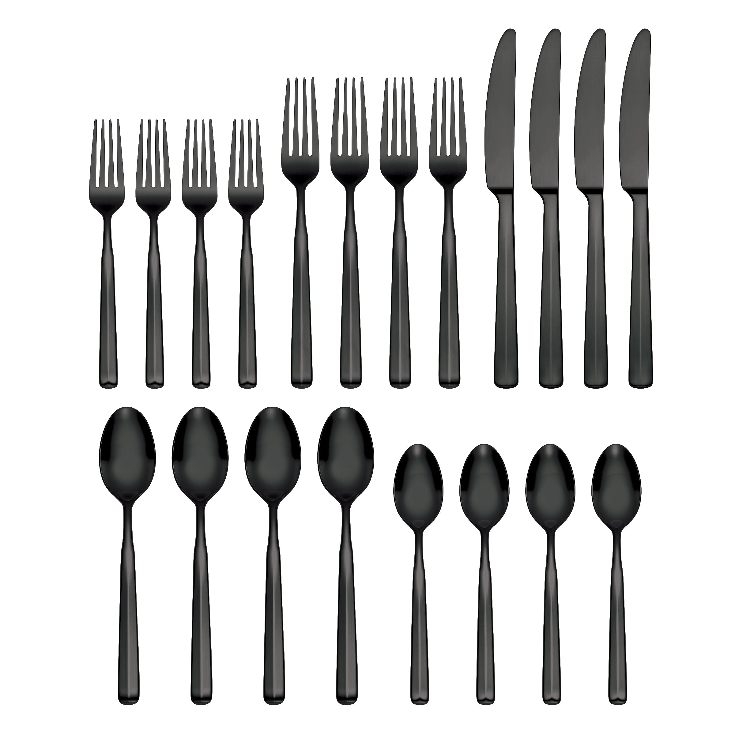 20-Piece Flatware Set in Black Satin | Ryder