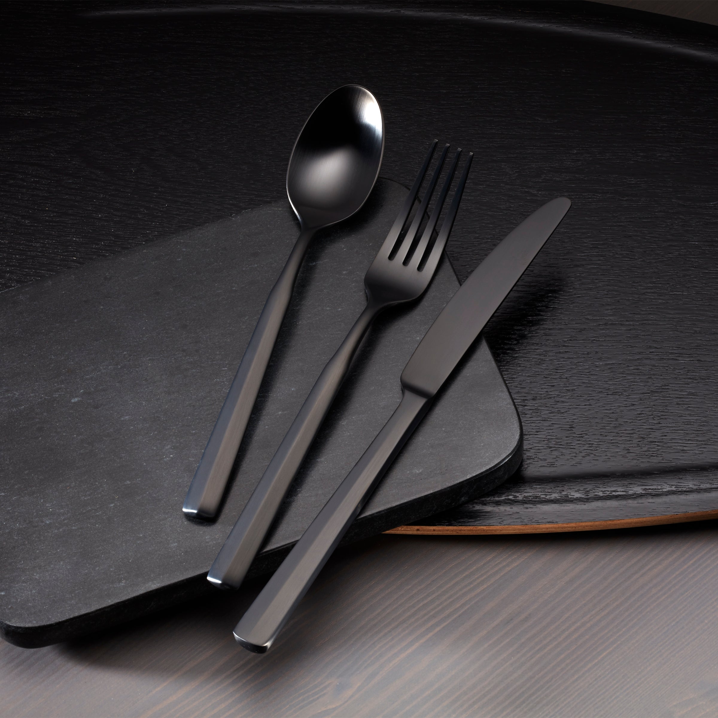 20-Piece Flatware Set in Black Satin | Ryder