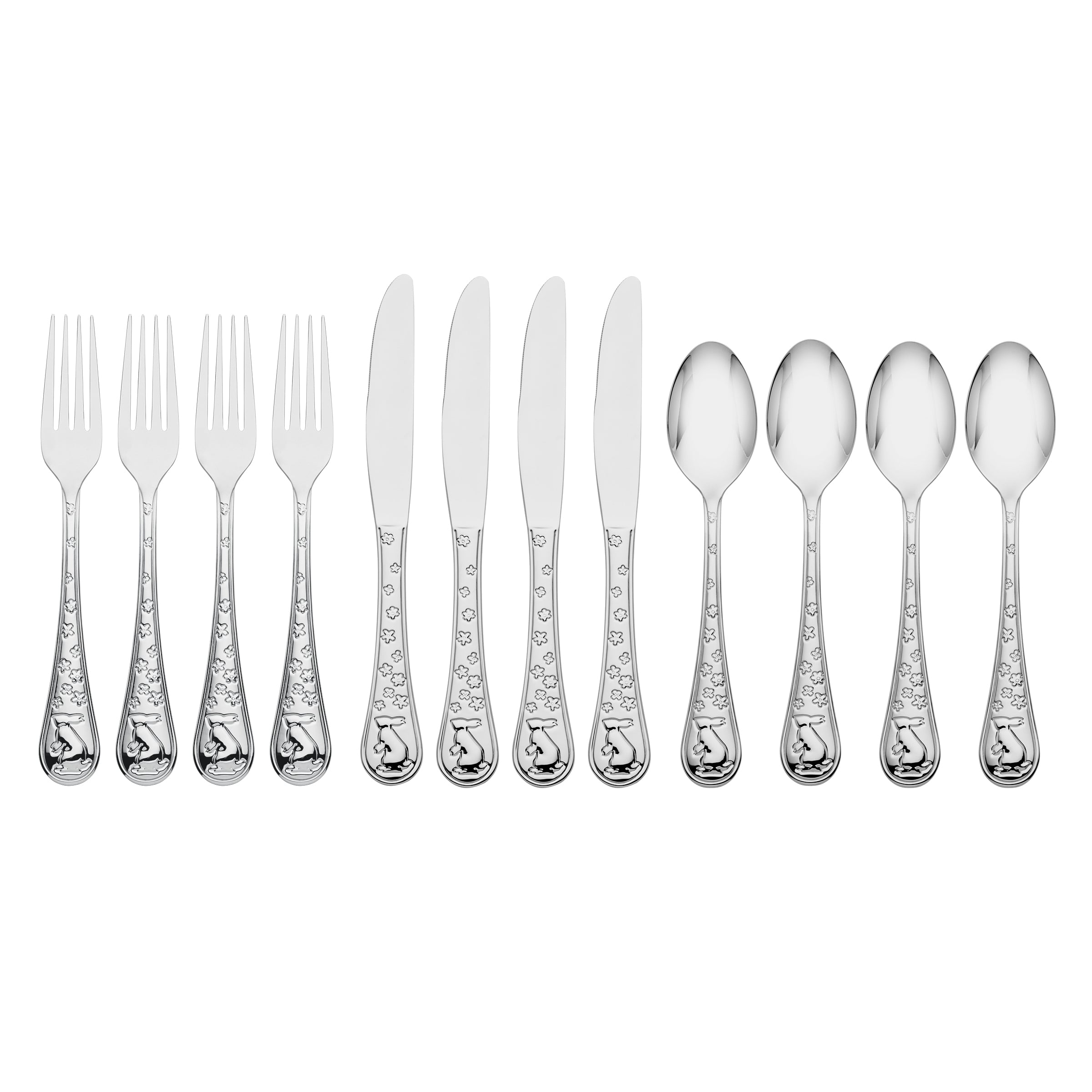 12-Piece Bunny Hop Flatware Set for Easter & Spring Celebrations
