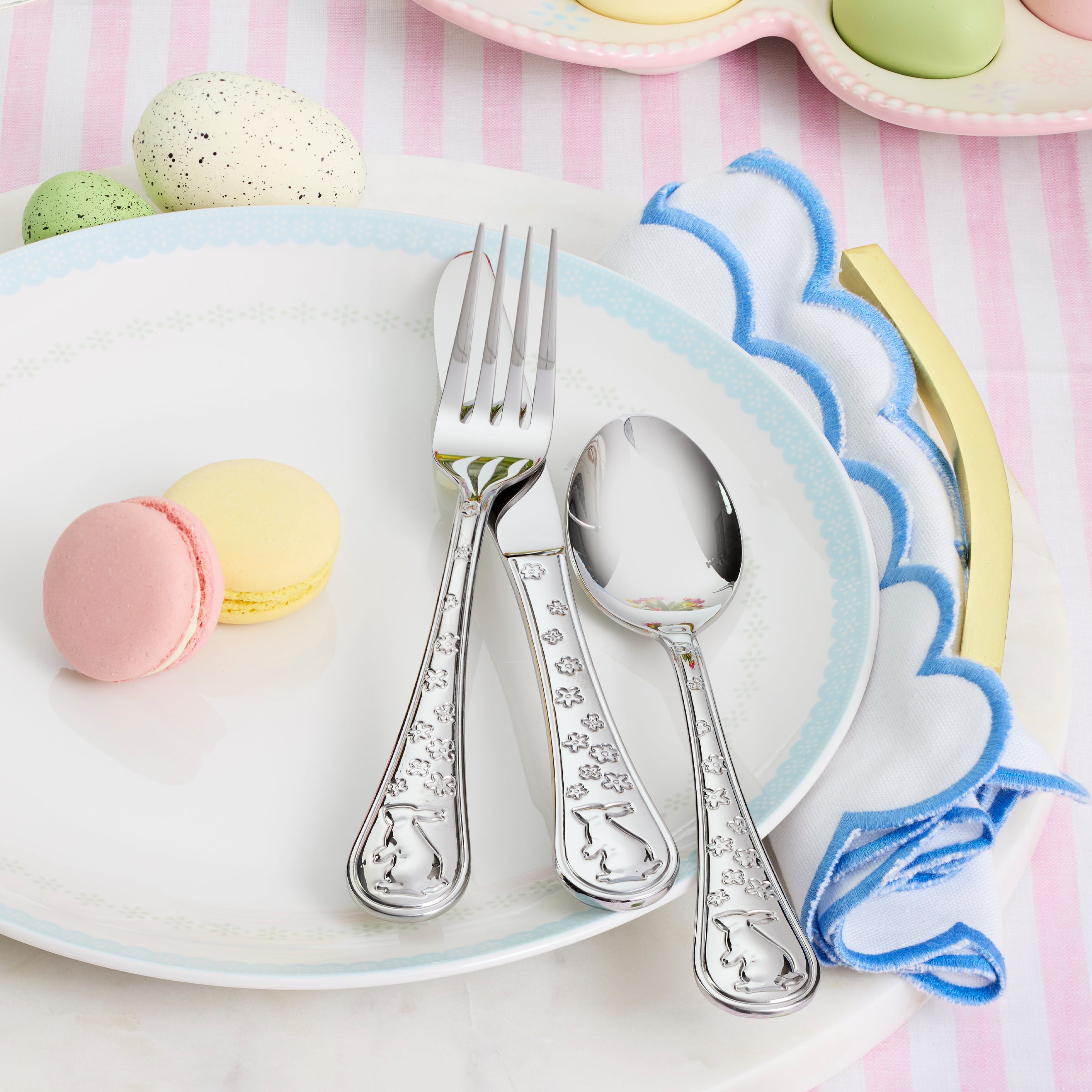 12-Piece Bunny Hop Flatware Set for Easter & Spring Celebrations