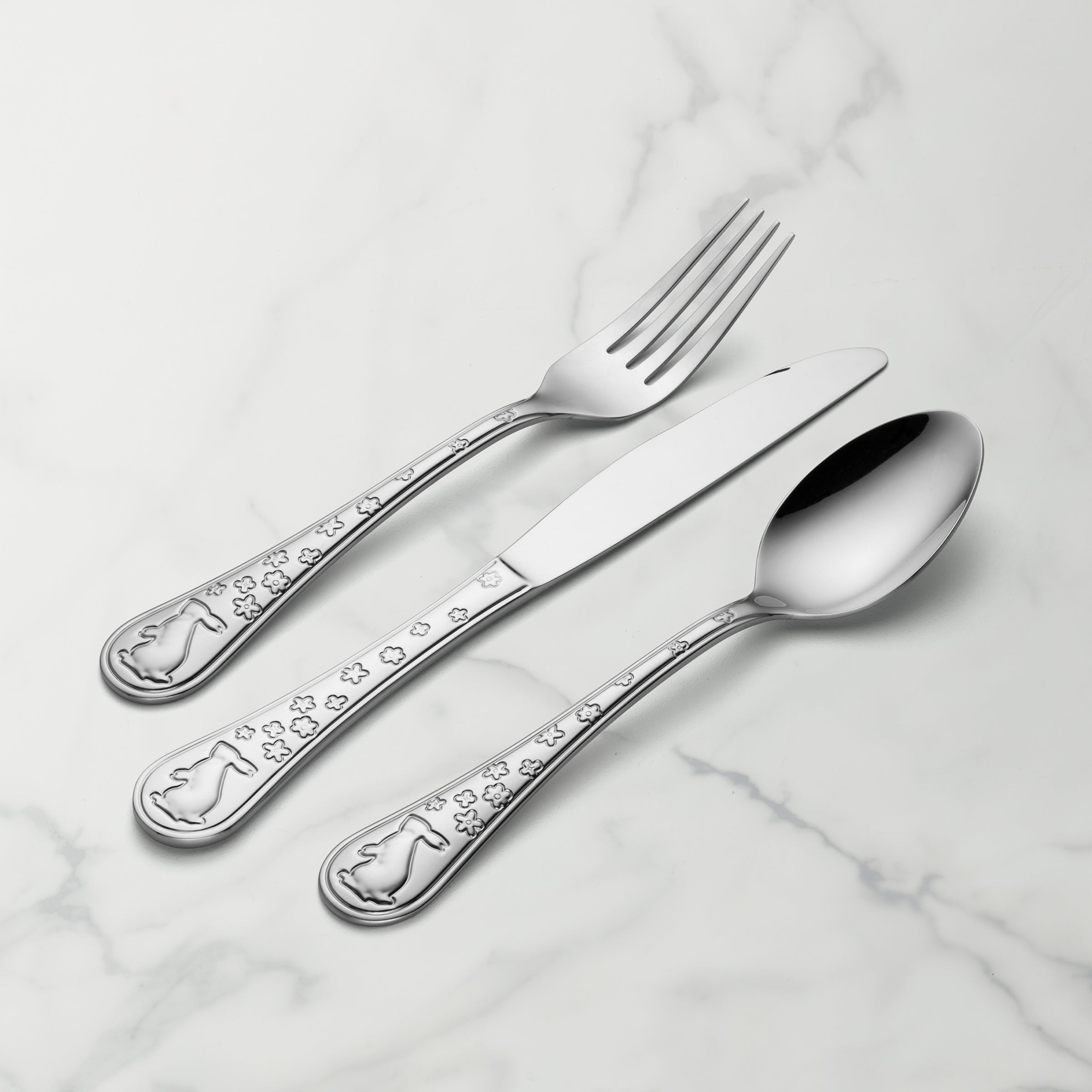 12-Piece Bunny Hop Flatware Set for Easter & Spring Celebrations