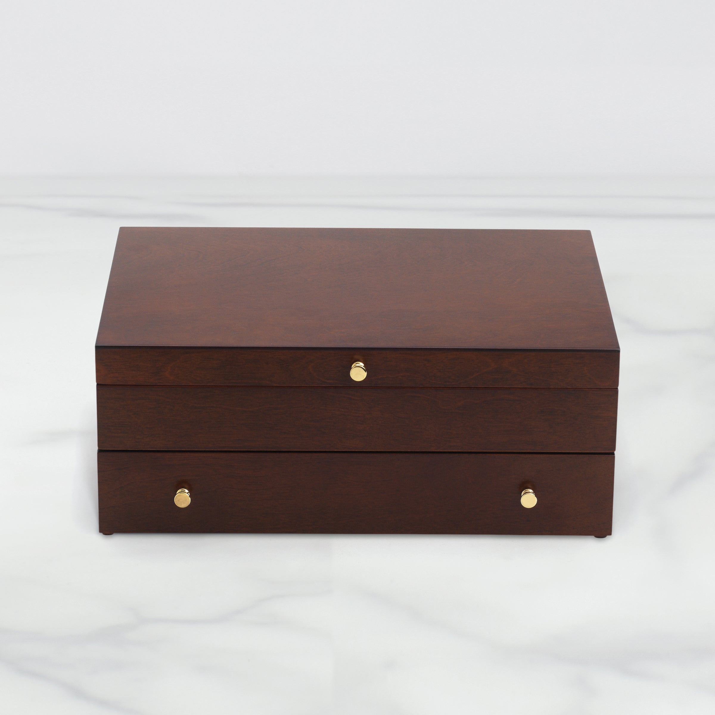 Mahogany Flatware Chest with 120-Utensil Storage | Elegant Dining Organizer