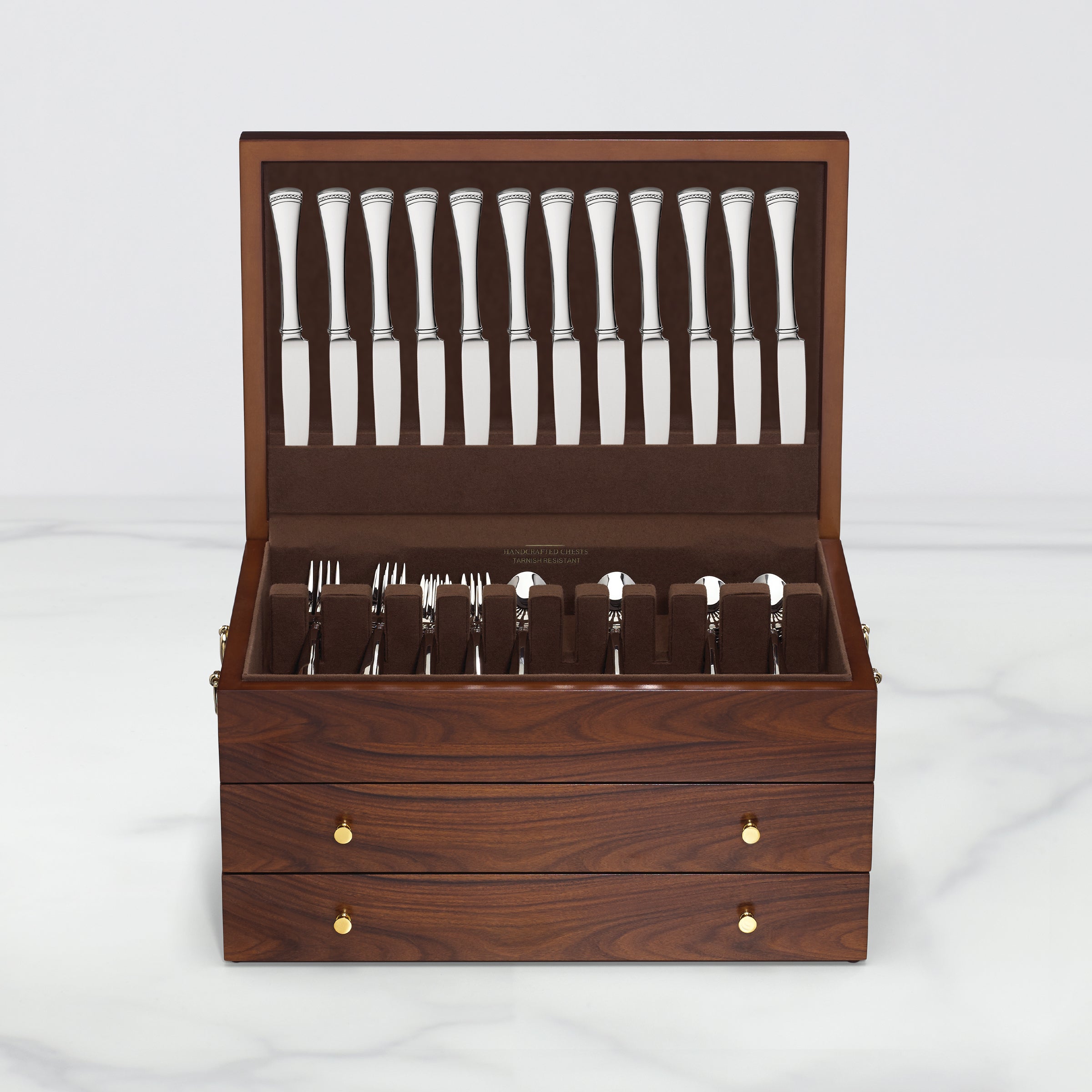 Rosewood Flatware Storage Chest for 24-Piece Sets | Handcrafted