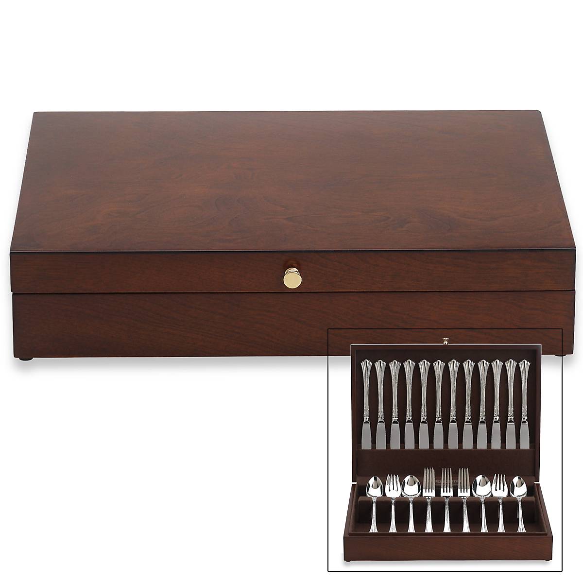 Mahogany Flatware Chest for 12-Piece Sets | Eureka