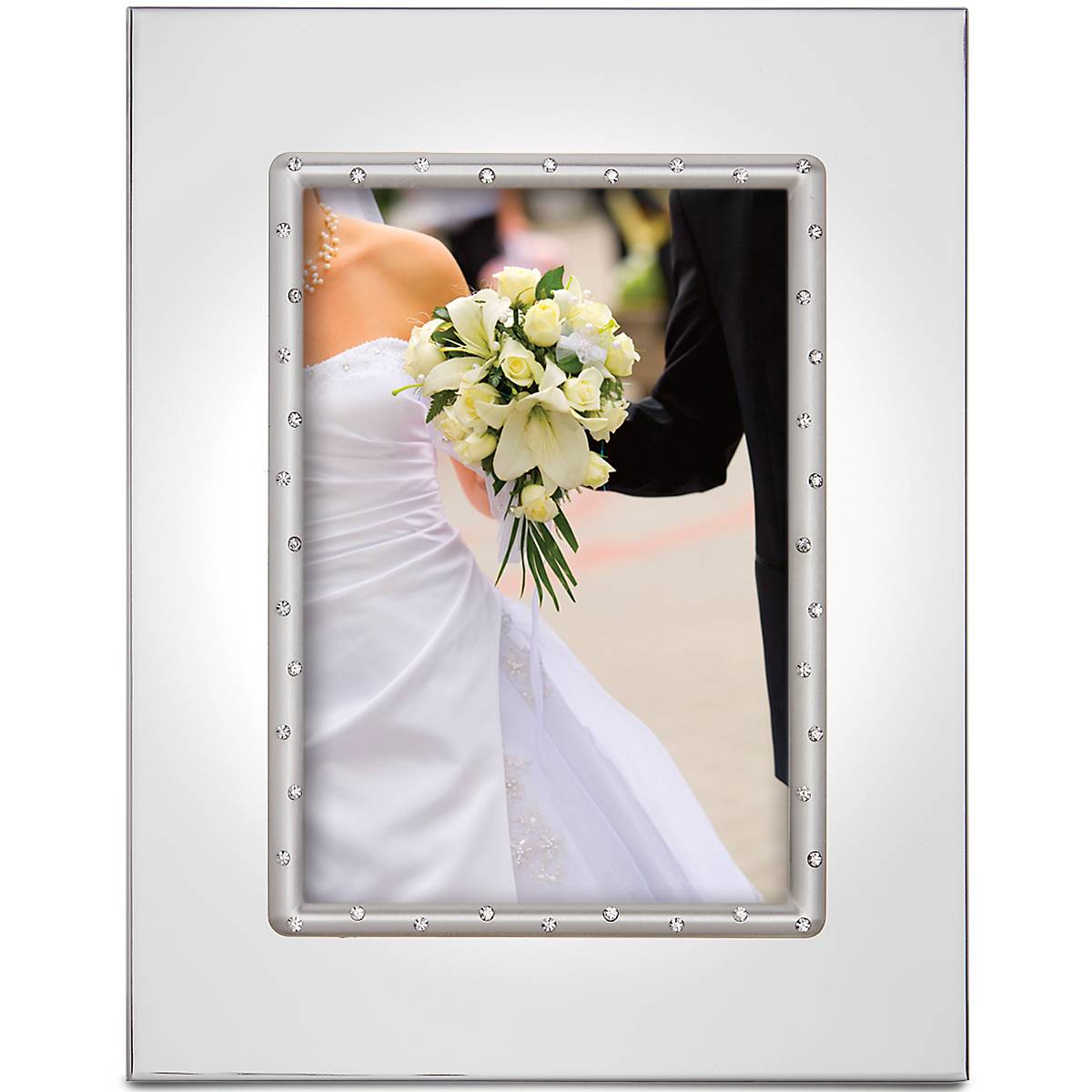 5x7 Silver Plated Crystal Photo Frame | Lenox Devotion Collection