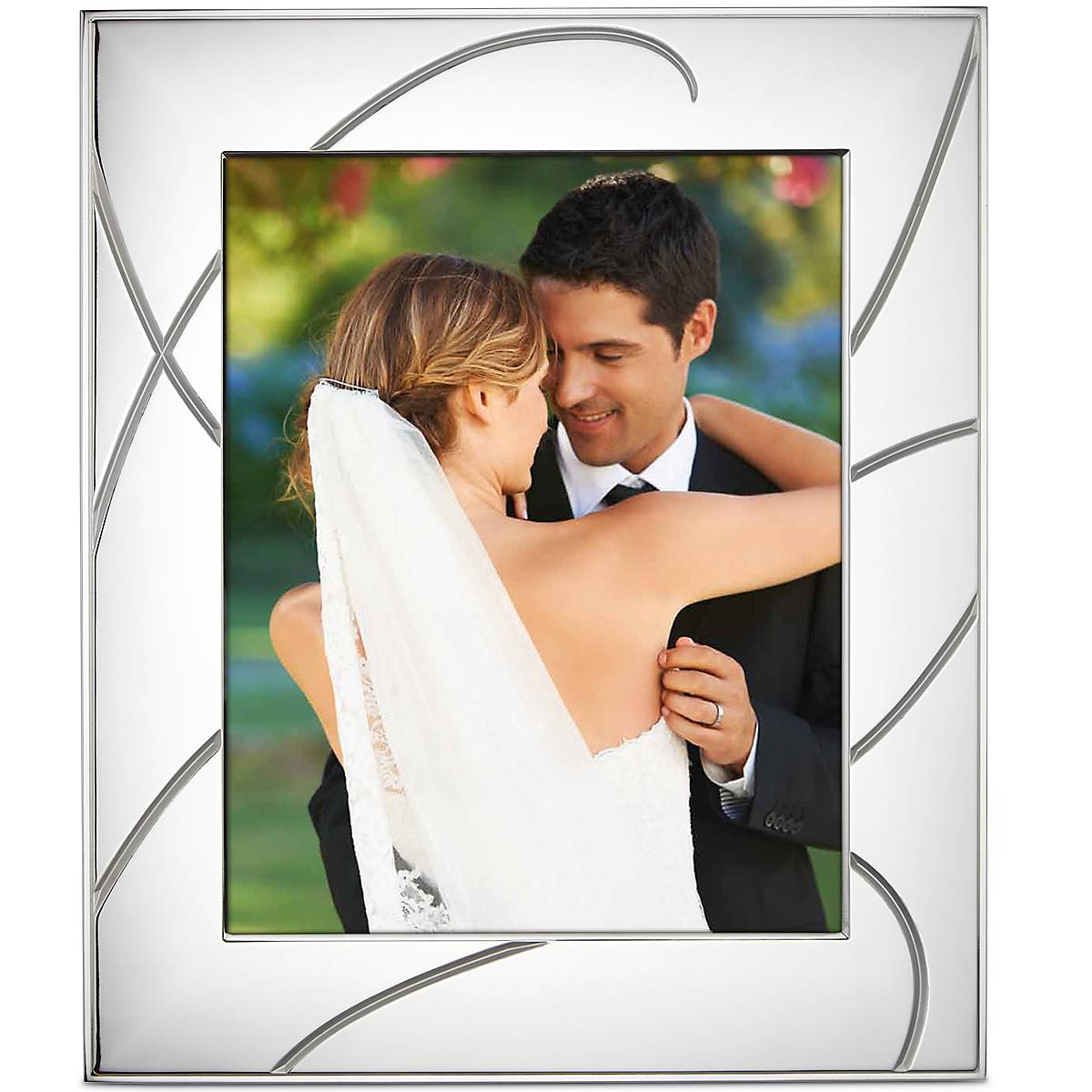 Silver-Plated 8x10 Photo Frame with Ribbon Design | Adorn