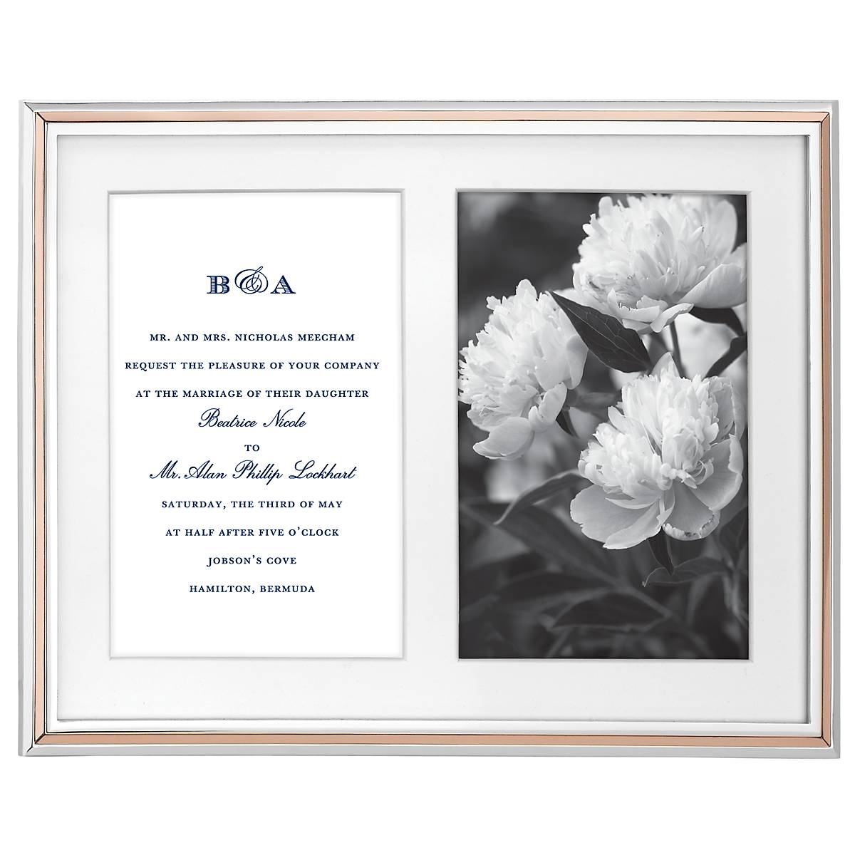 Double 5" x 7" Picture Frame with Silver-Plating | Rosy Glow Collection