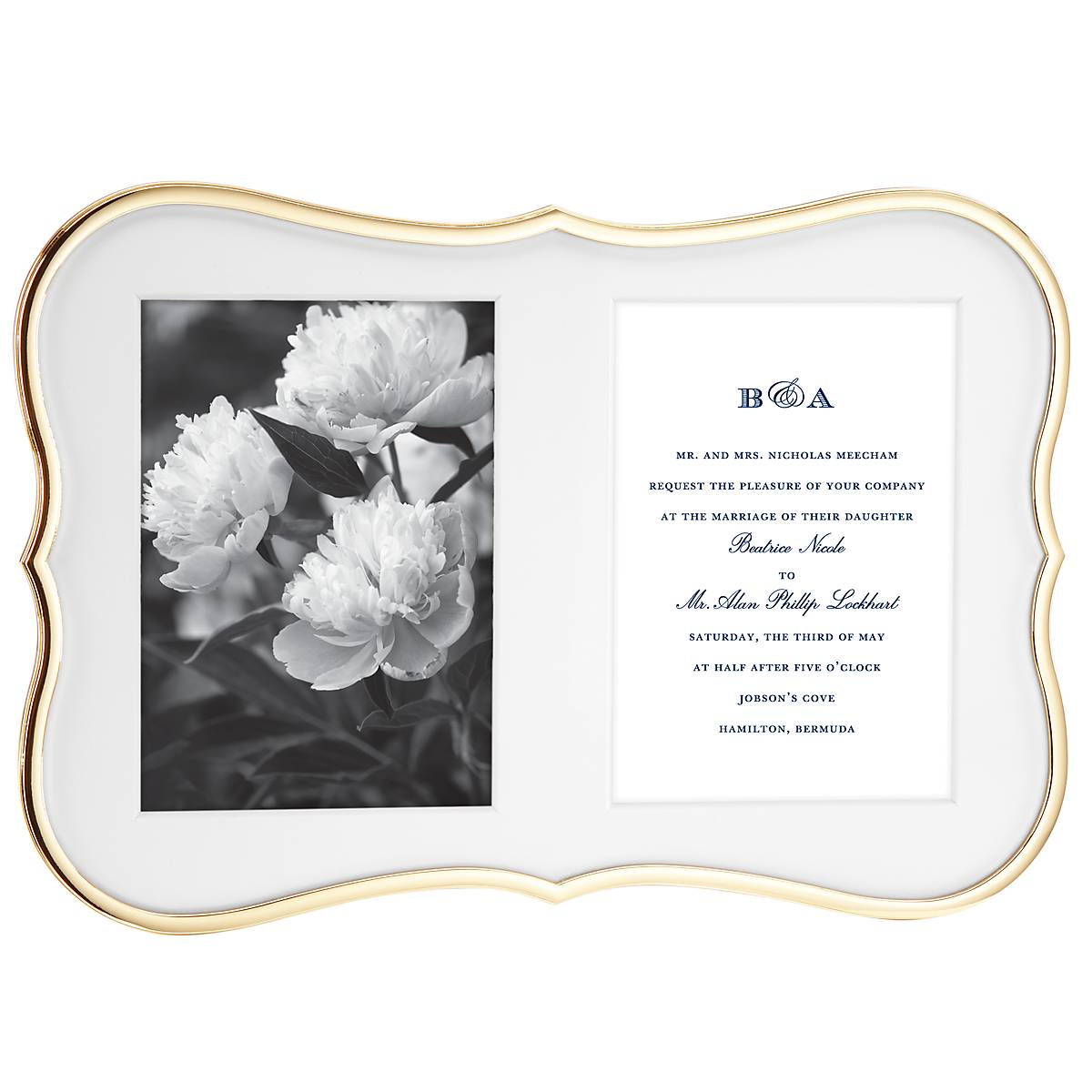 Gold Double 5x7 Picture Frame with Elegant Curved Edges | Kate Spade