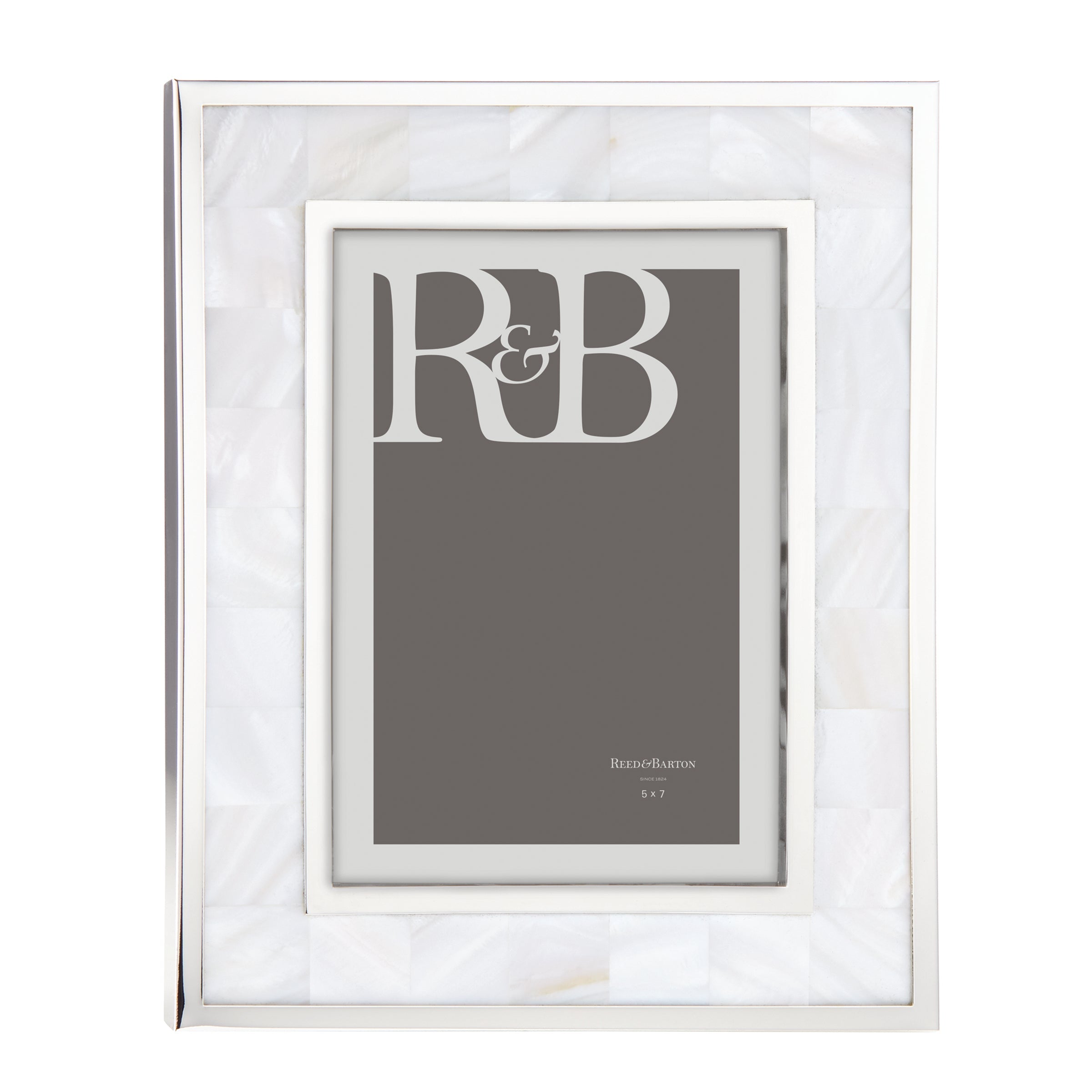 Mother of Pearl Photo Frame 5x7 with Silverplate Accents | Tarnish-Resistant