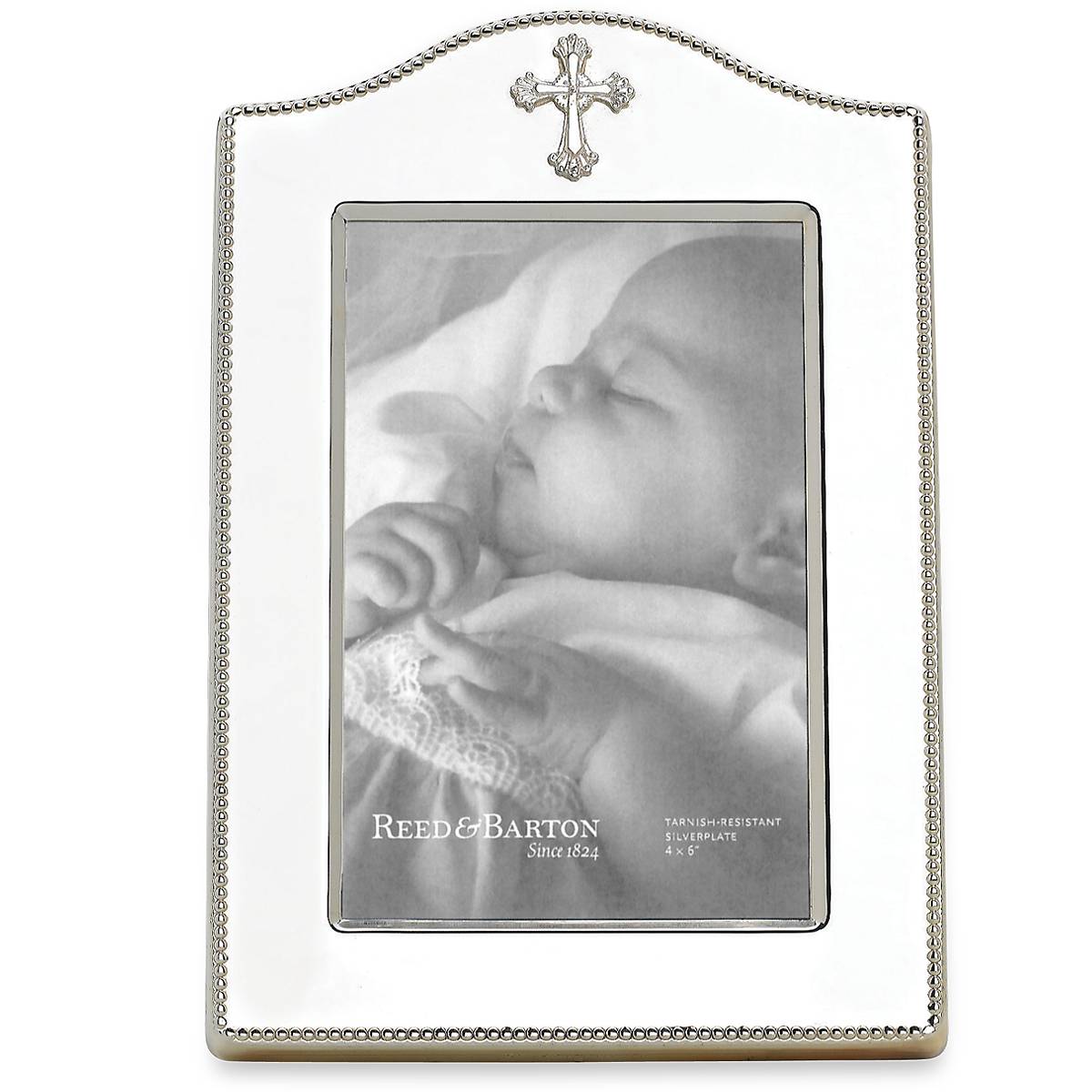 Silverplate Photo Frame 4x6 with Cross Detail | Abbey Collection