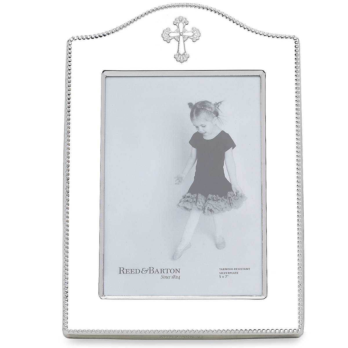 5" x 7" Silverplate Picture Frame with Beaded Border | Abbey Collection