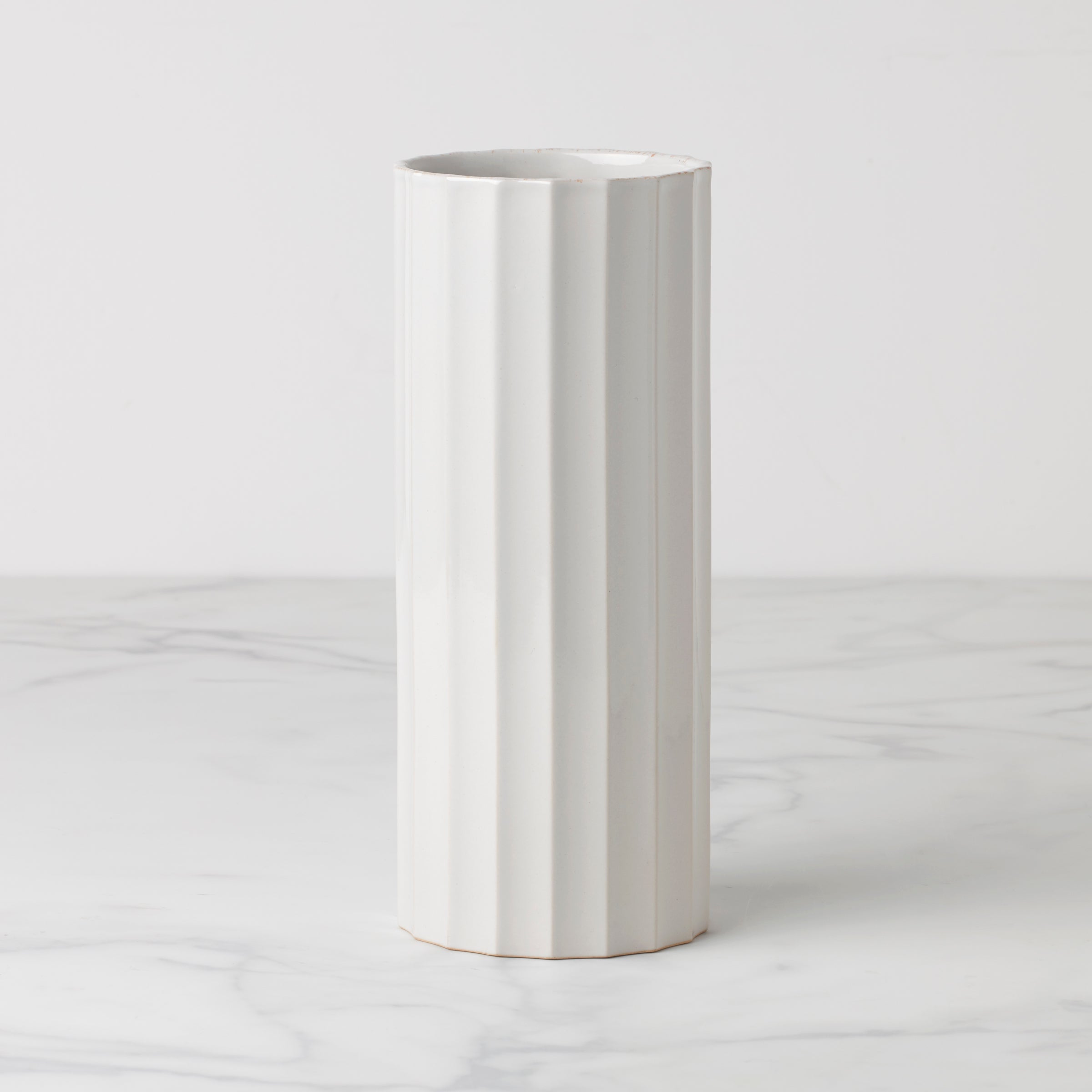 Scallop Cylinder Vase for French Country Decor | Perle Collection