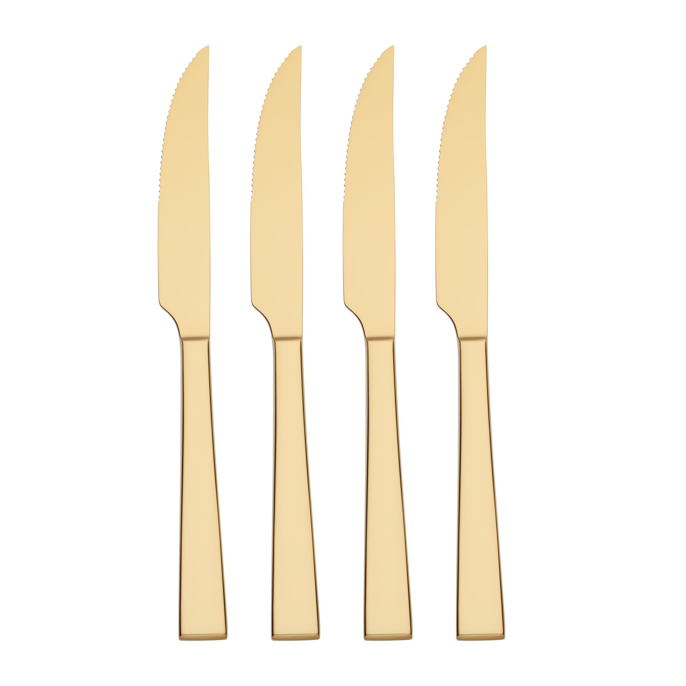 Gold Steak Knife Set of 4 - Stainless Steel with Elegant Finish | Kane