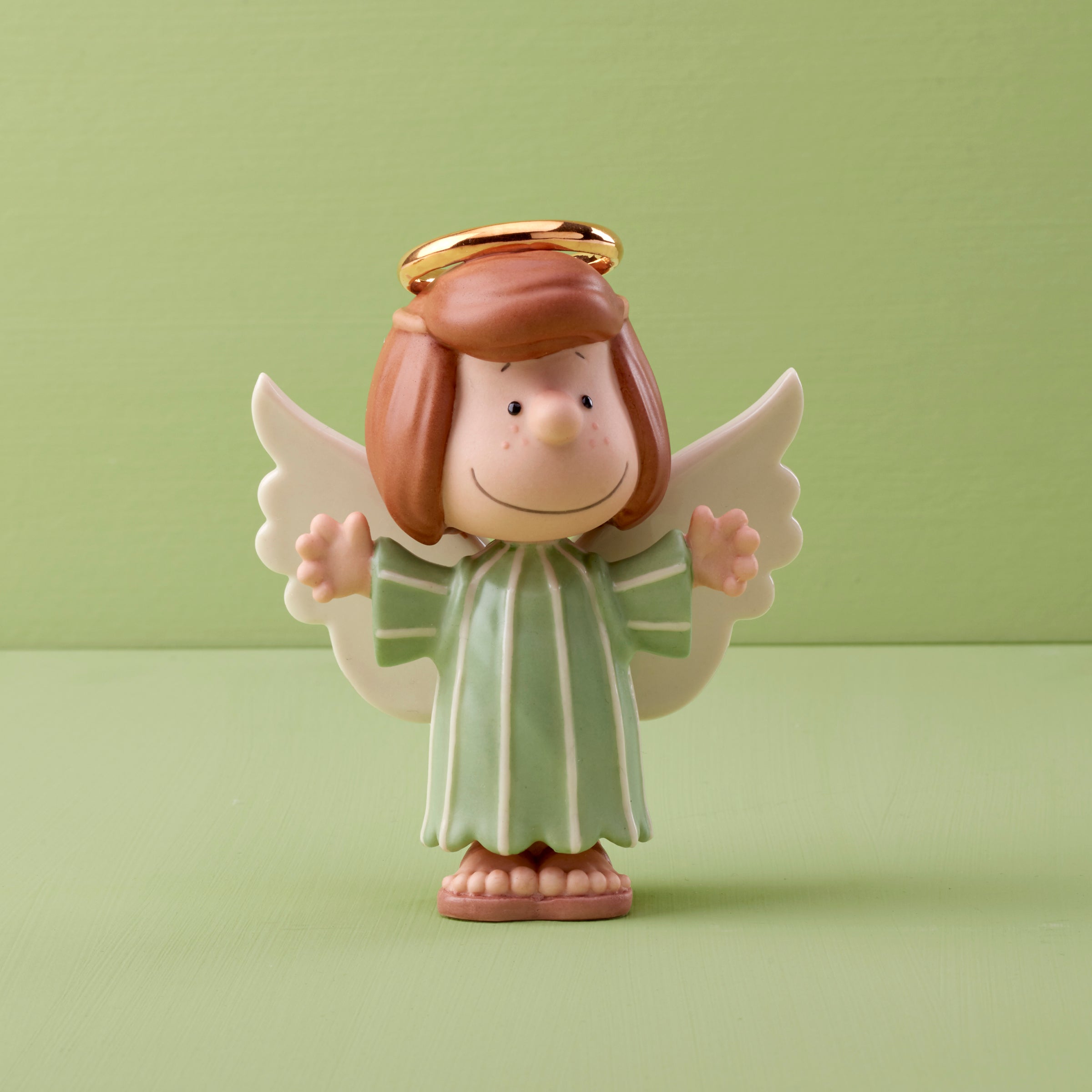 Porcelain Peanuts Nativity Angel Figurine with Gold Accents | Peppermint Patty