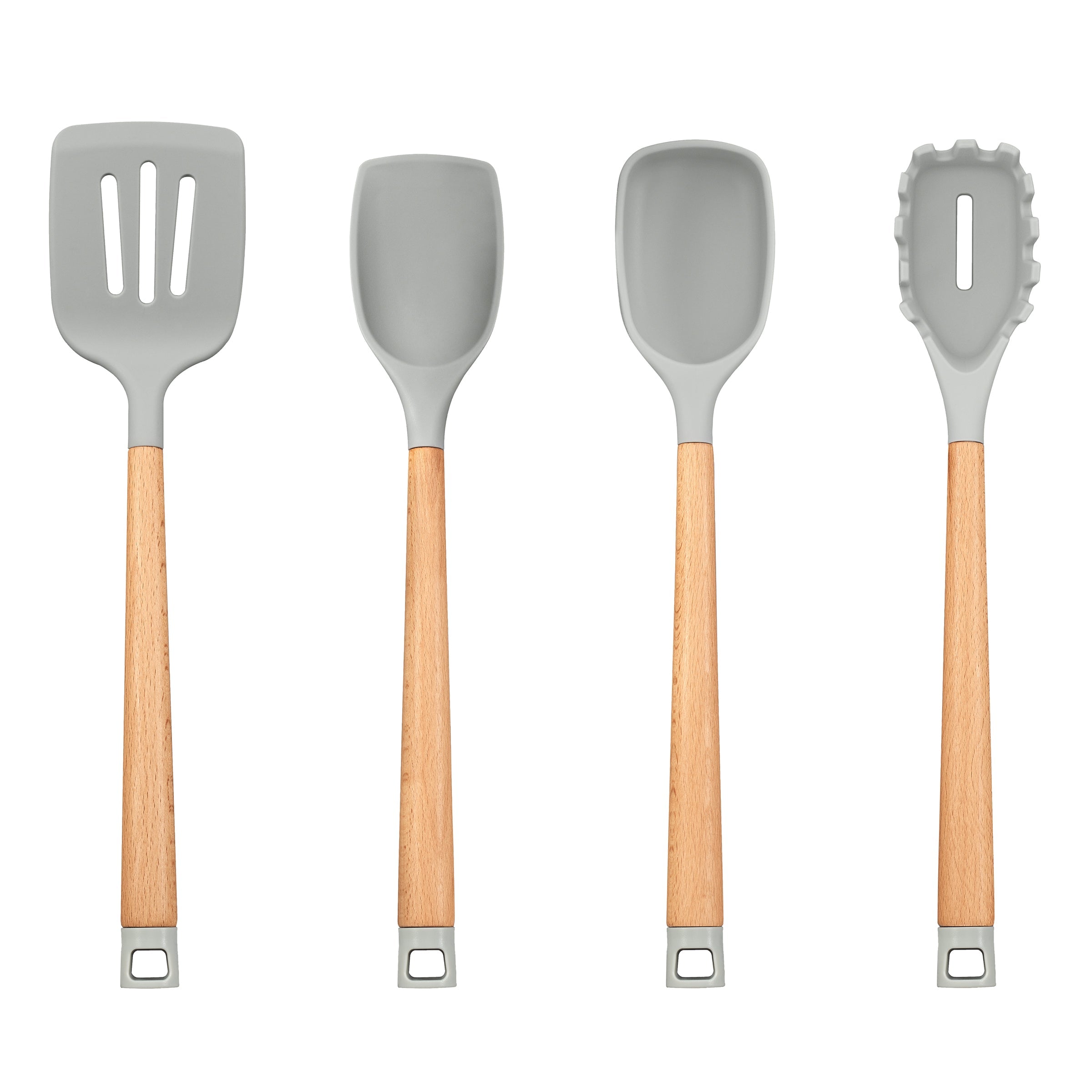 Beechwood & Silicone Kitchen Tool Set 4-Piece | Skandia Essentials