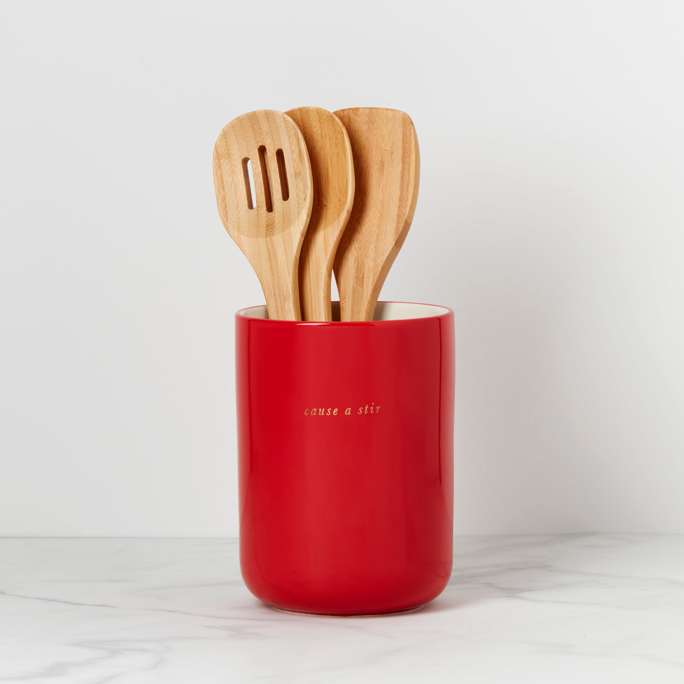 Apple Wood Utensil Crock with Servers | Kate Spade New York