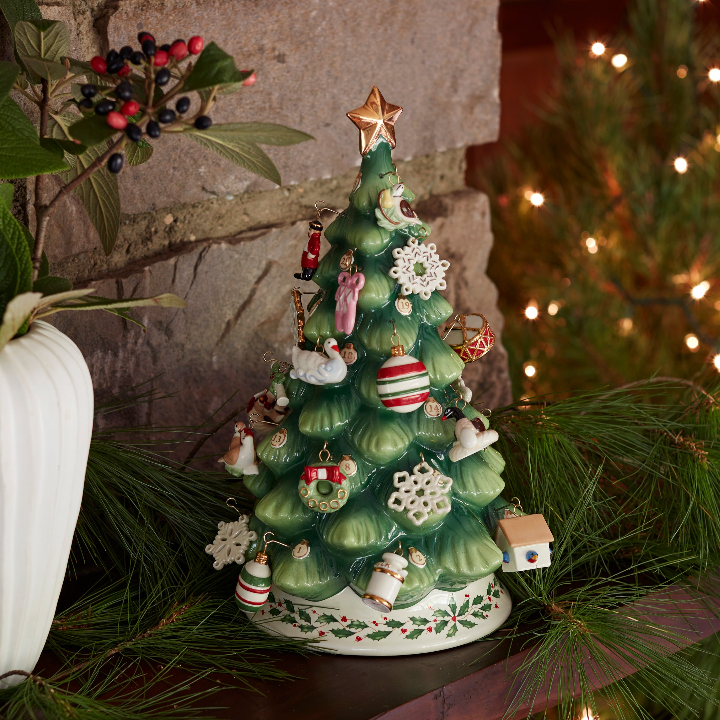 Porcelain Advent Calendar with 25 Mini Ornaments | Treasured Traditions