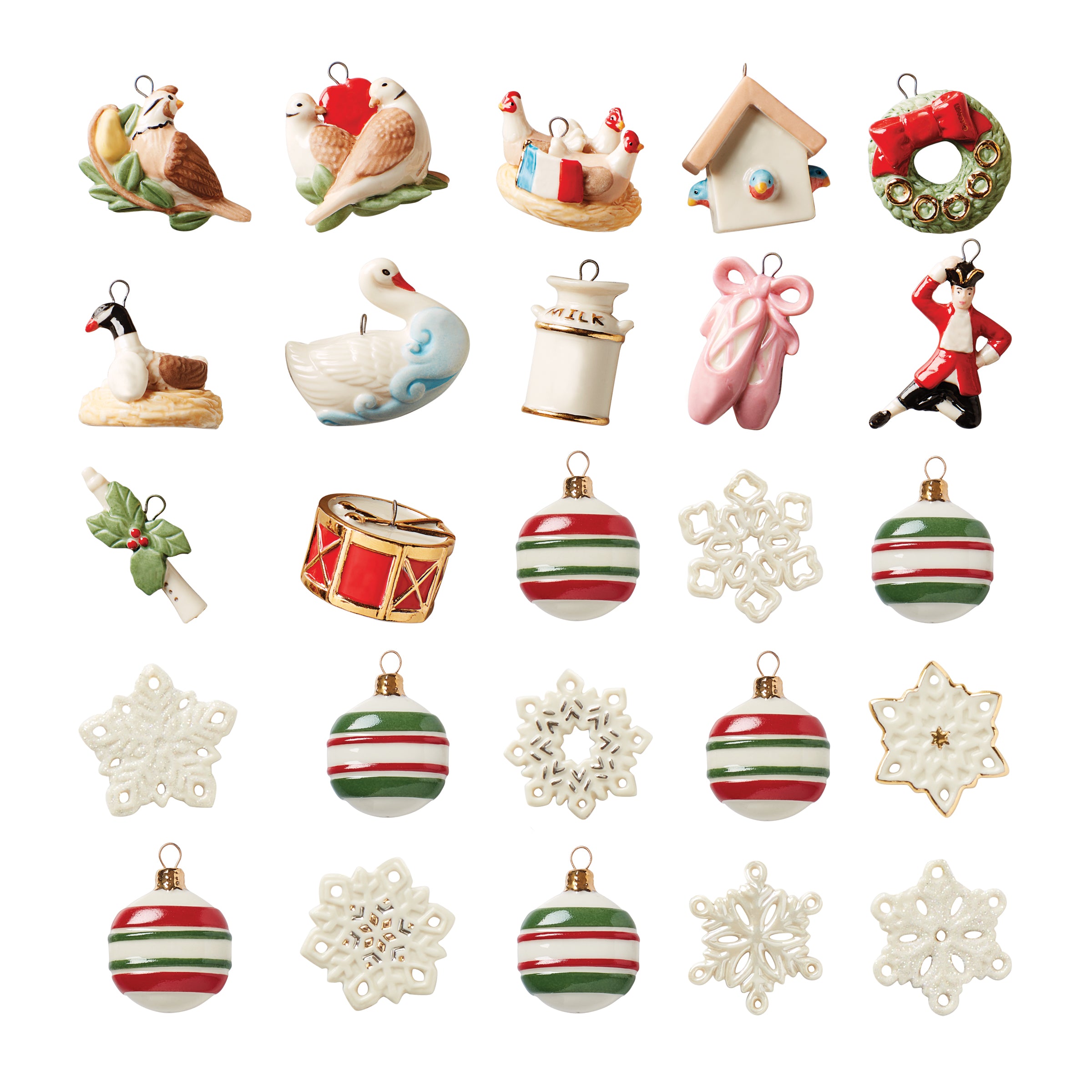 Porcelain Advent Calendar with 25 Mini Ornaments | Treasured Traditions