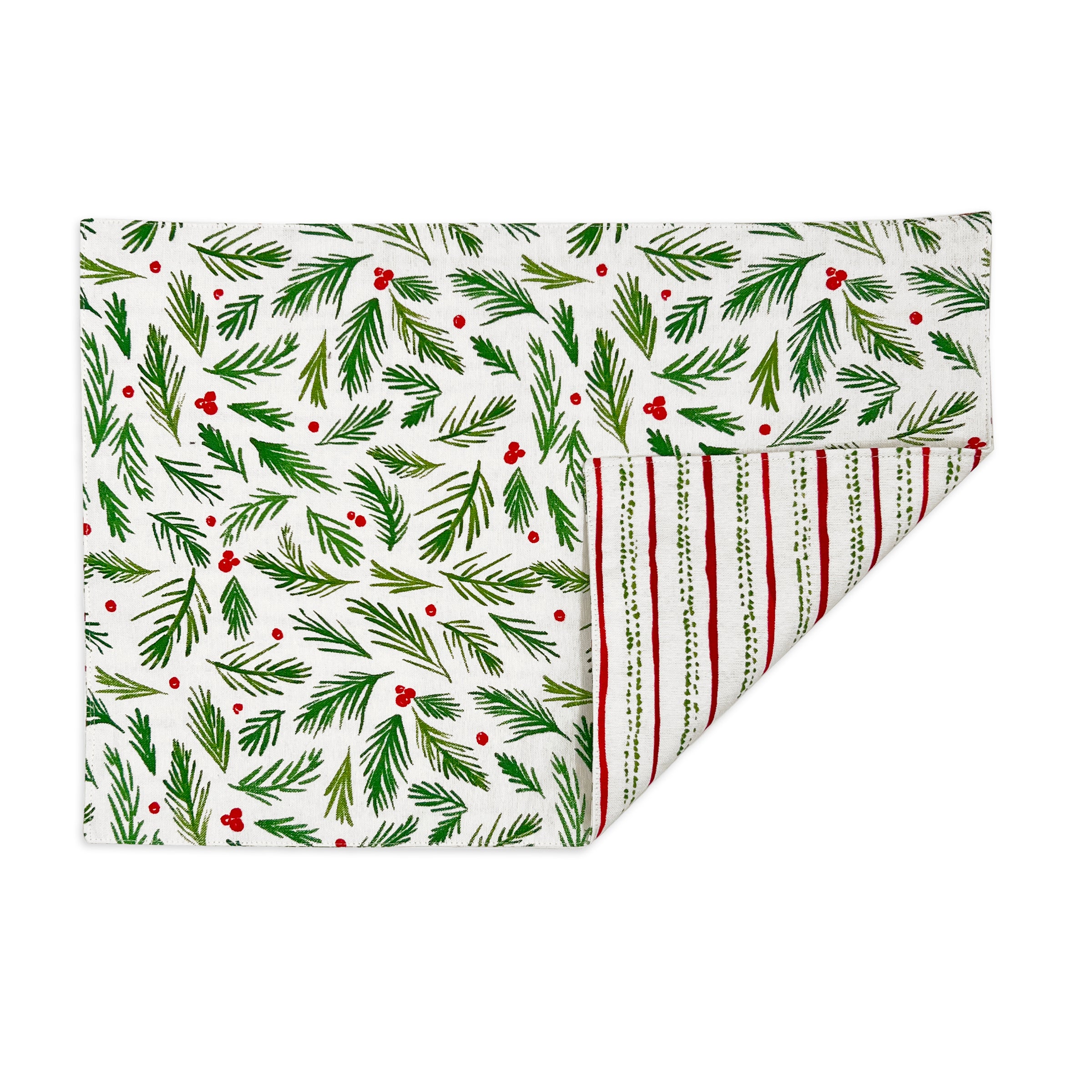 Reversible Holiday Placemat with Hand-Sketched Motifs | Bayberry Merry & Bright