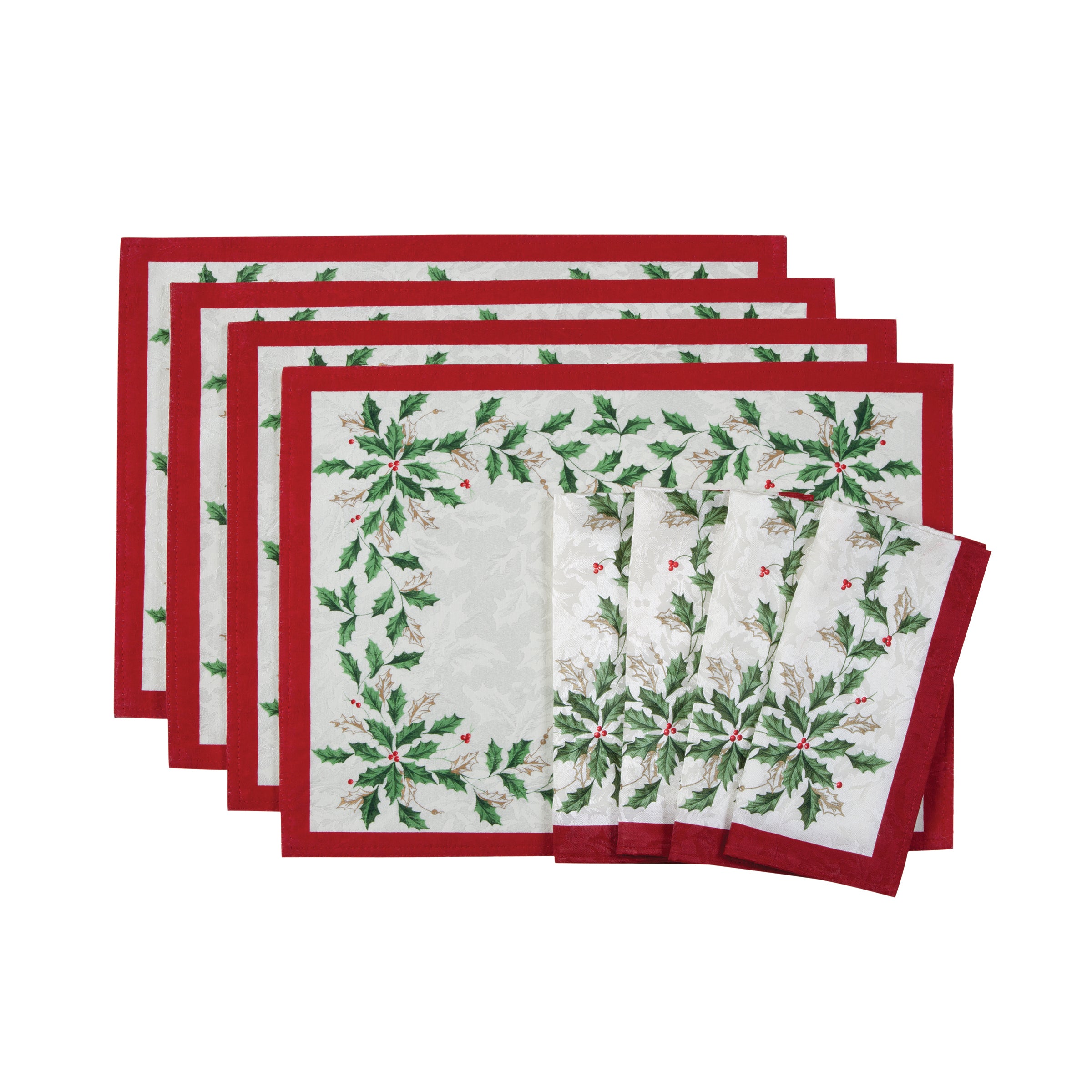 Holiday Placemats & Napkins Set - 8-Piece Festive Table Decor