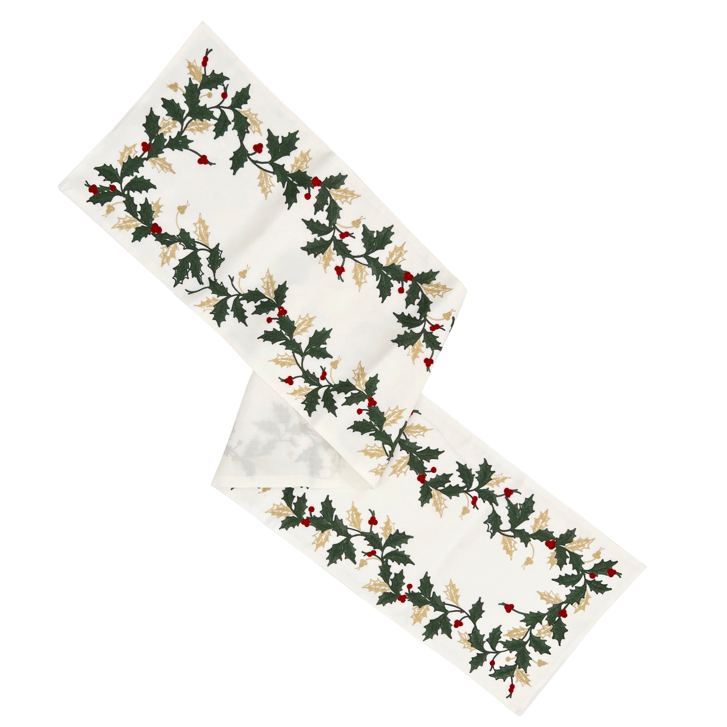 Holiday Embroidered Table Runner 14x70 for Festive Dining | Seasonal Decor