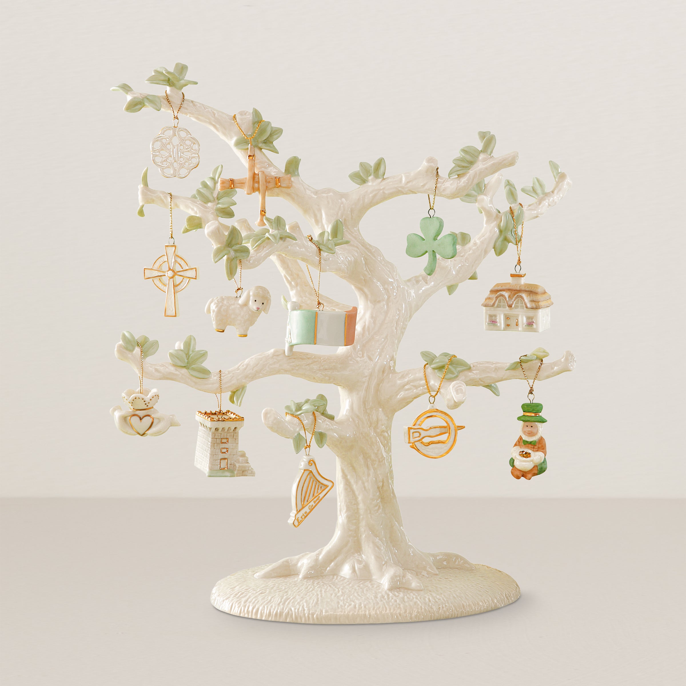 St. Patrick's Day Ornament & Tree Set - 13-Piece Shamrock Decor