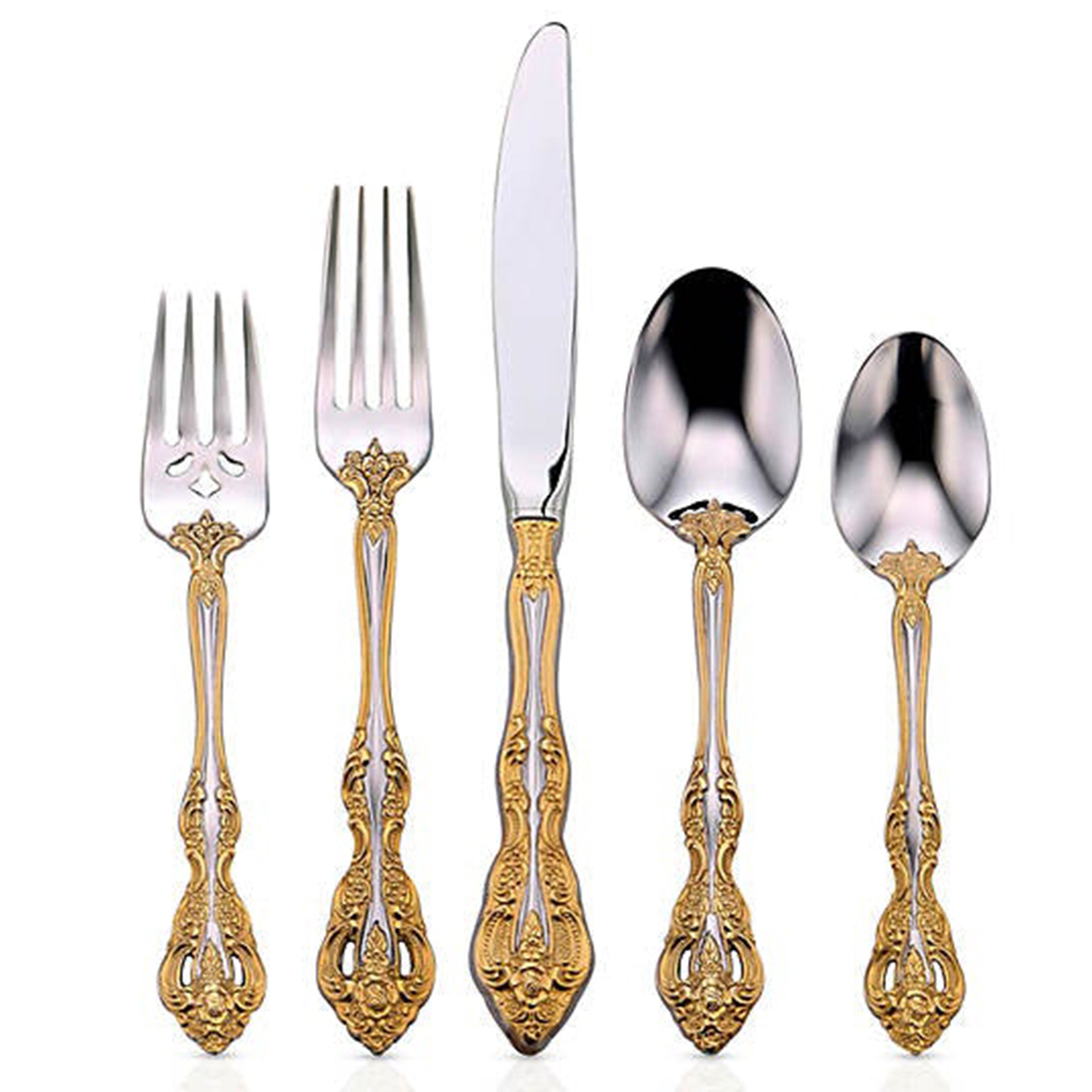 Luxury Gold-Tipped 20-Piece Flatware Set | Michelangelo