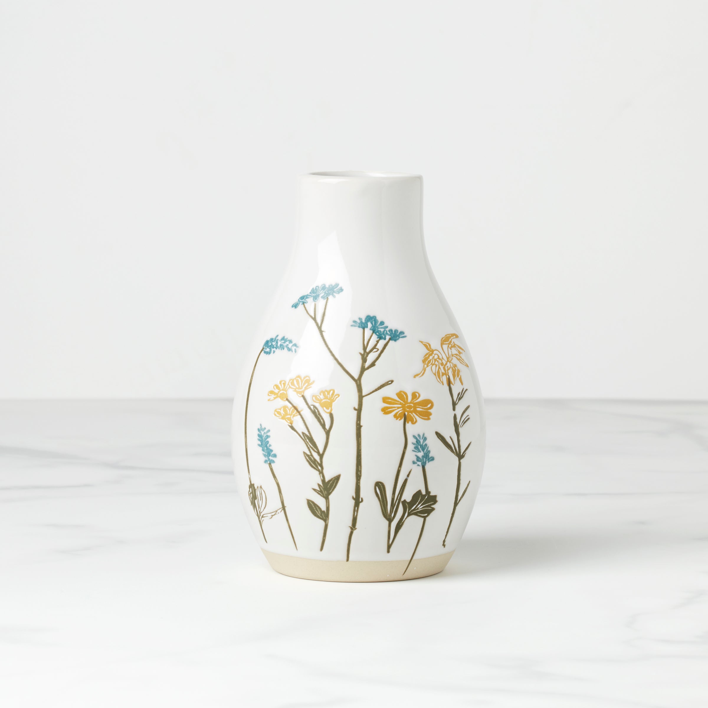 Spring Wildflower Vase for Fresh Blooms | Medium Ceramic Vase