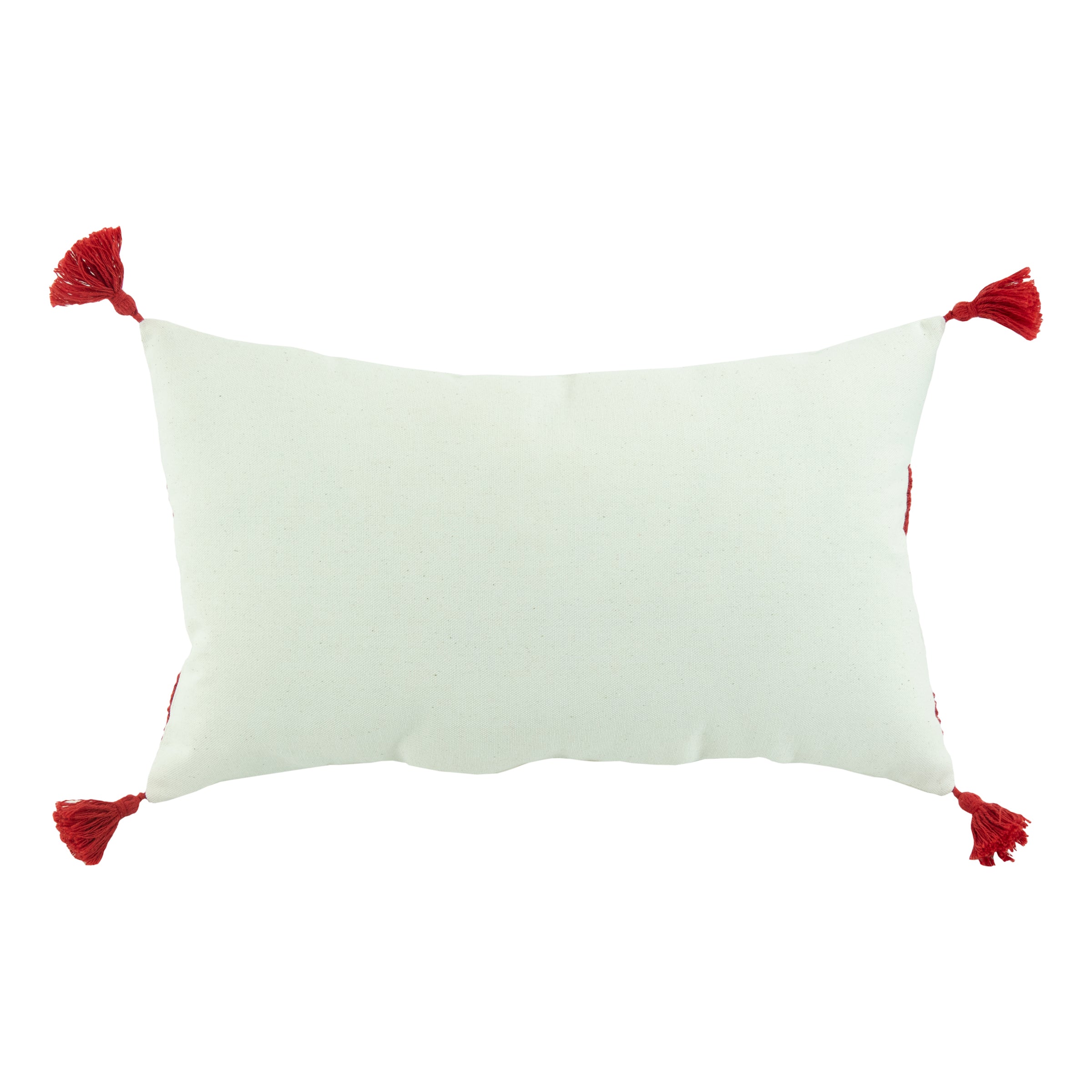 Plush Heart Throw Pillow with Tassels | 12x20 Romantic Decor
