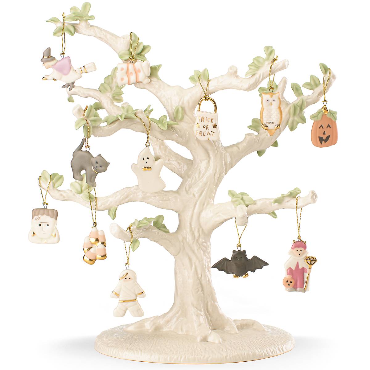 Halloween Ornament Set with Porcelain Decorations & Tree | Trick or Treat