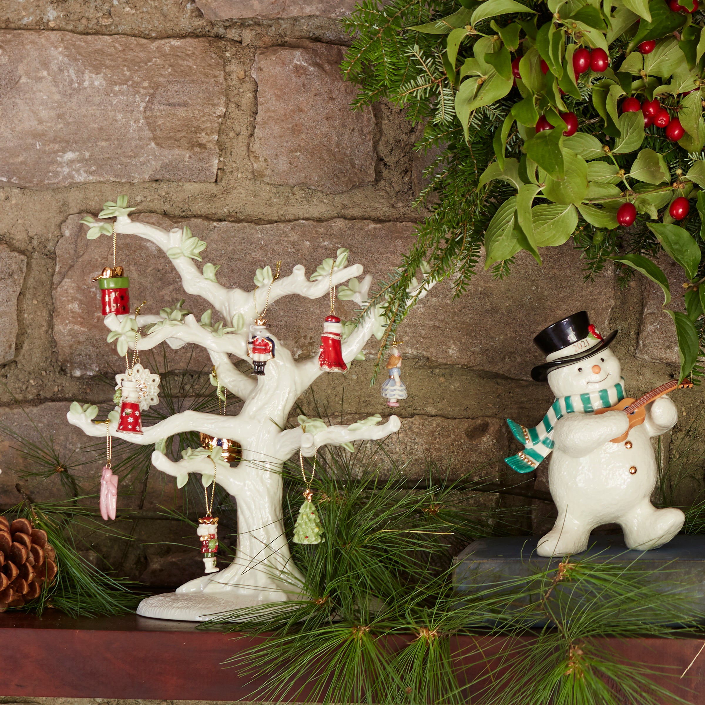 12 Days of Christmas Ceramic Ornament Set | Holiday Tree Decor