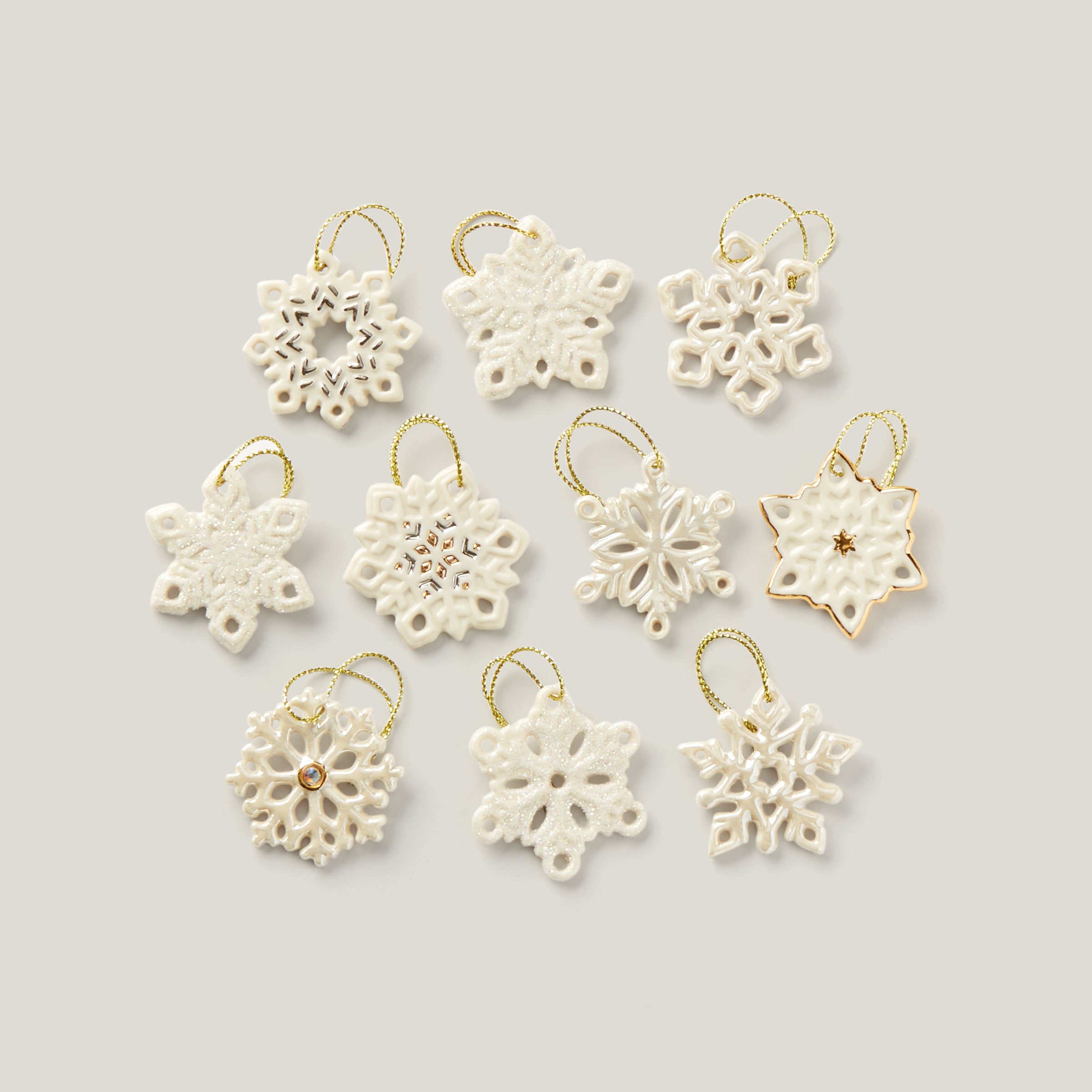 10-Piece Snowflake Ornament Set for Christmas Tree | Lenox