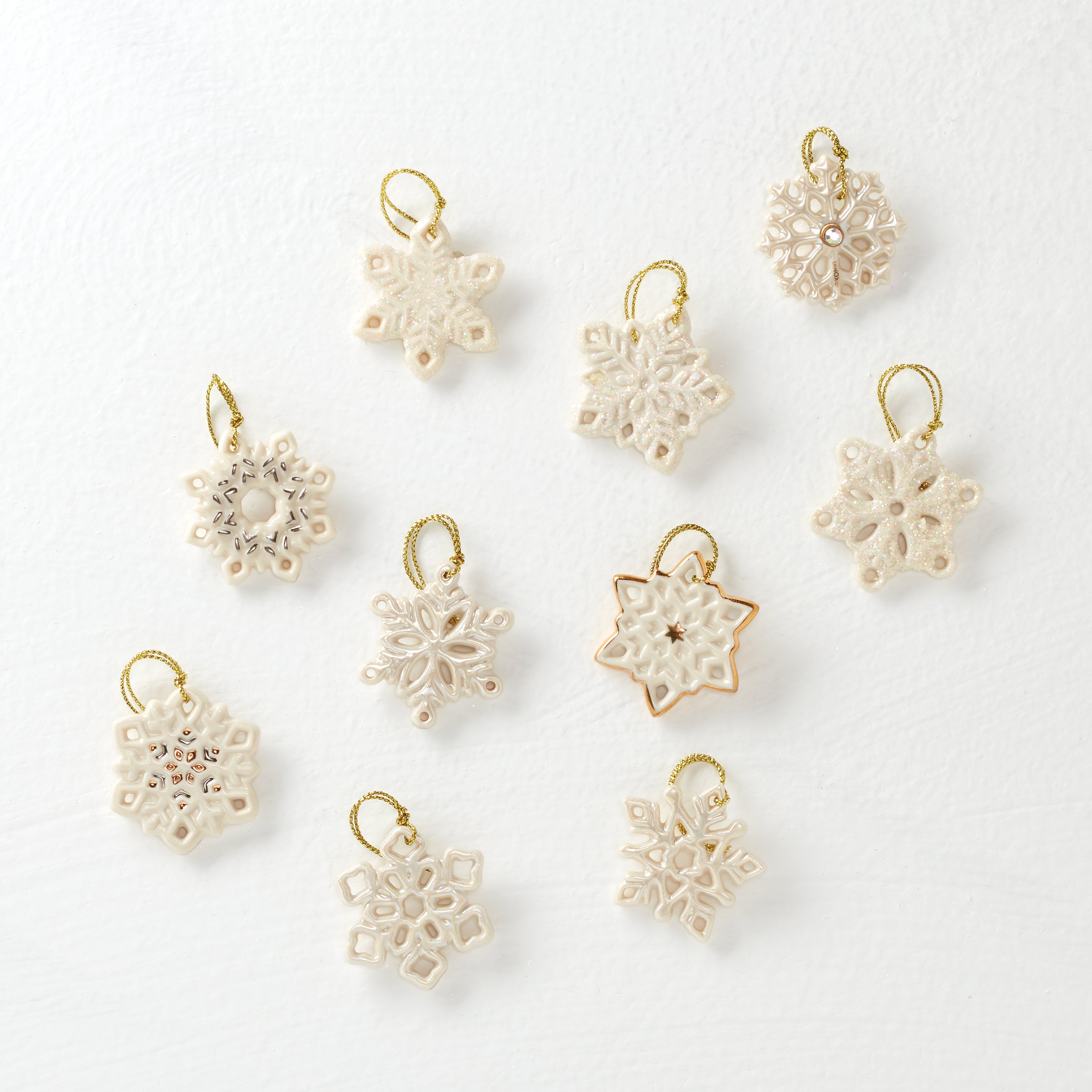 10-Piece Snowflake Ornament Set for Christmas Tree | Lenox