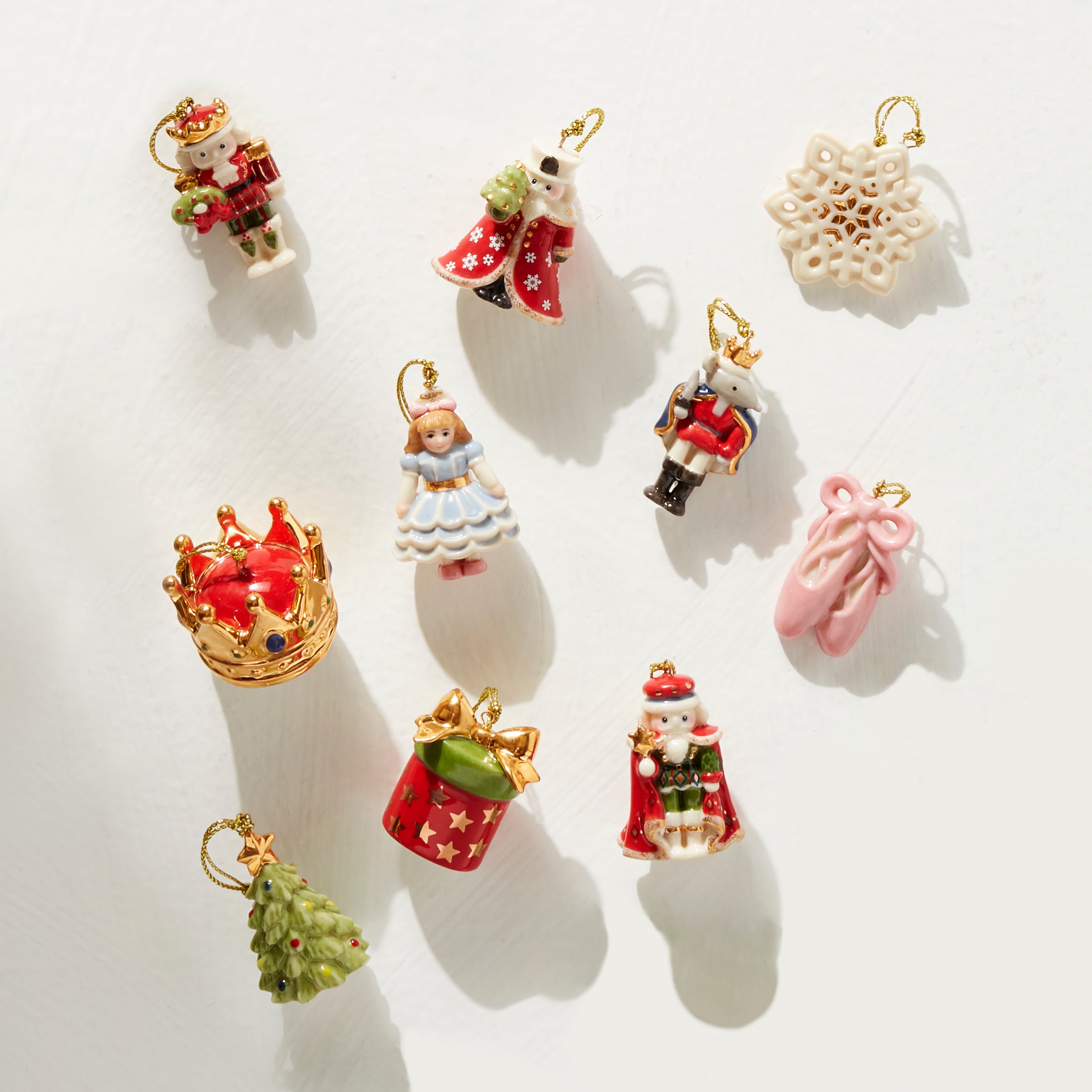 Nutcracker Ornament Set - 10-Piece Christmas Decor for Ballet Fans