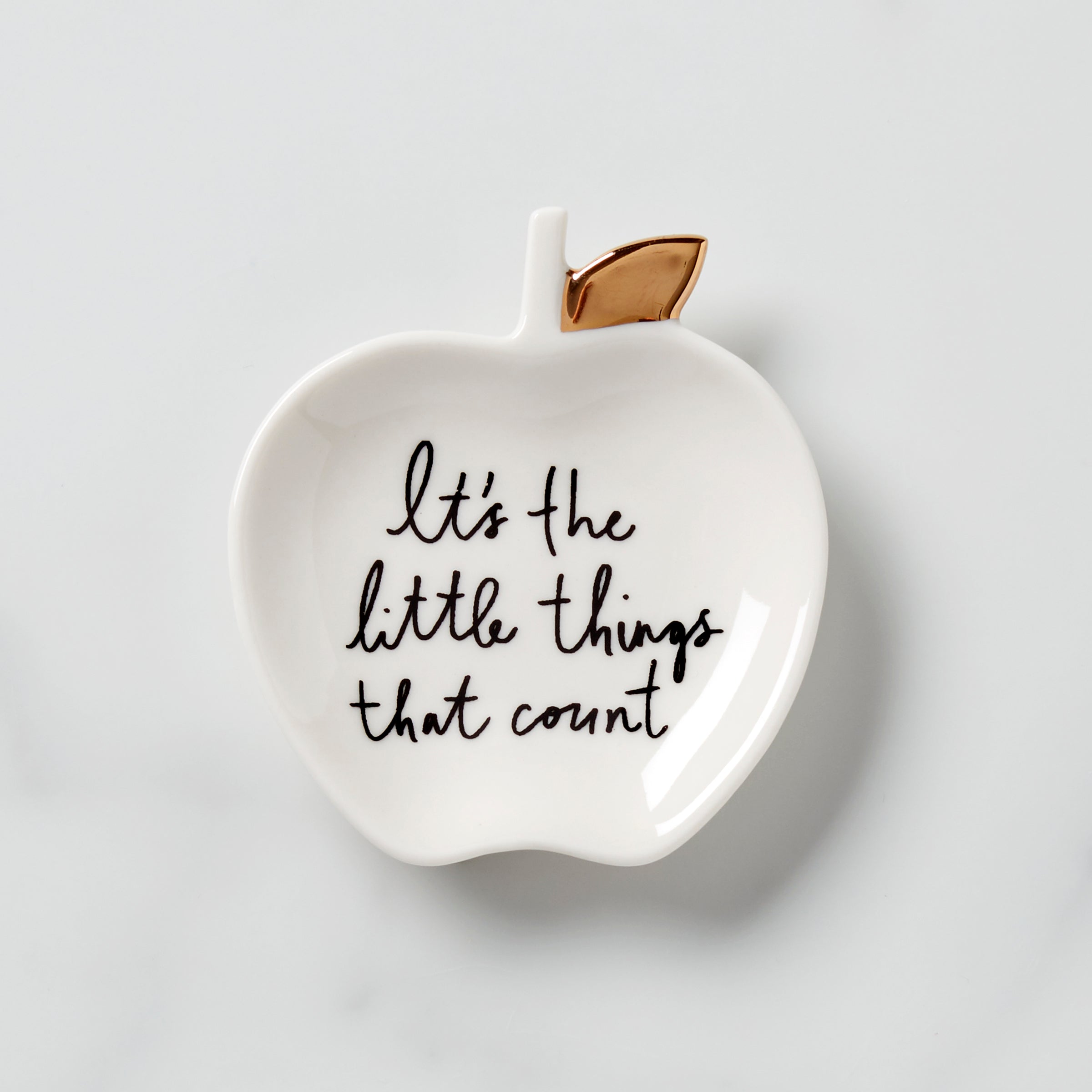Apple-Shaped Ring Dish with Inspirational Quote | Charmed Life