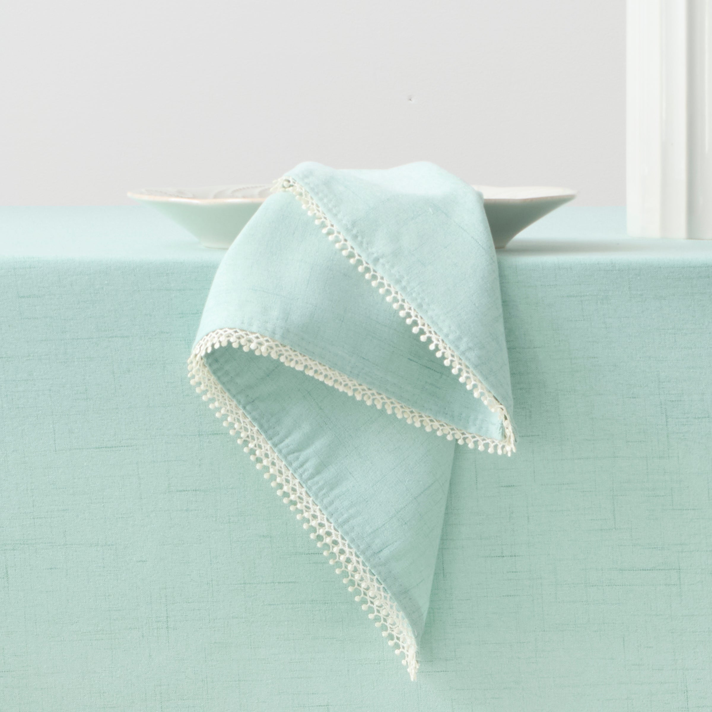 French Country Ice Blue Napkins - 2 Pack | Frayed Edge Design