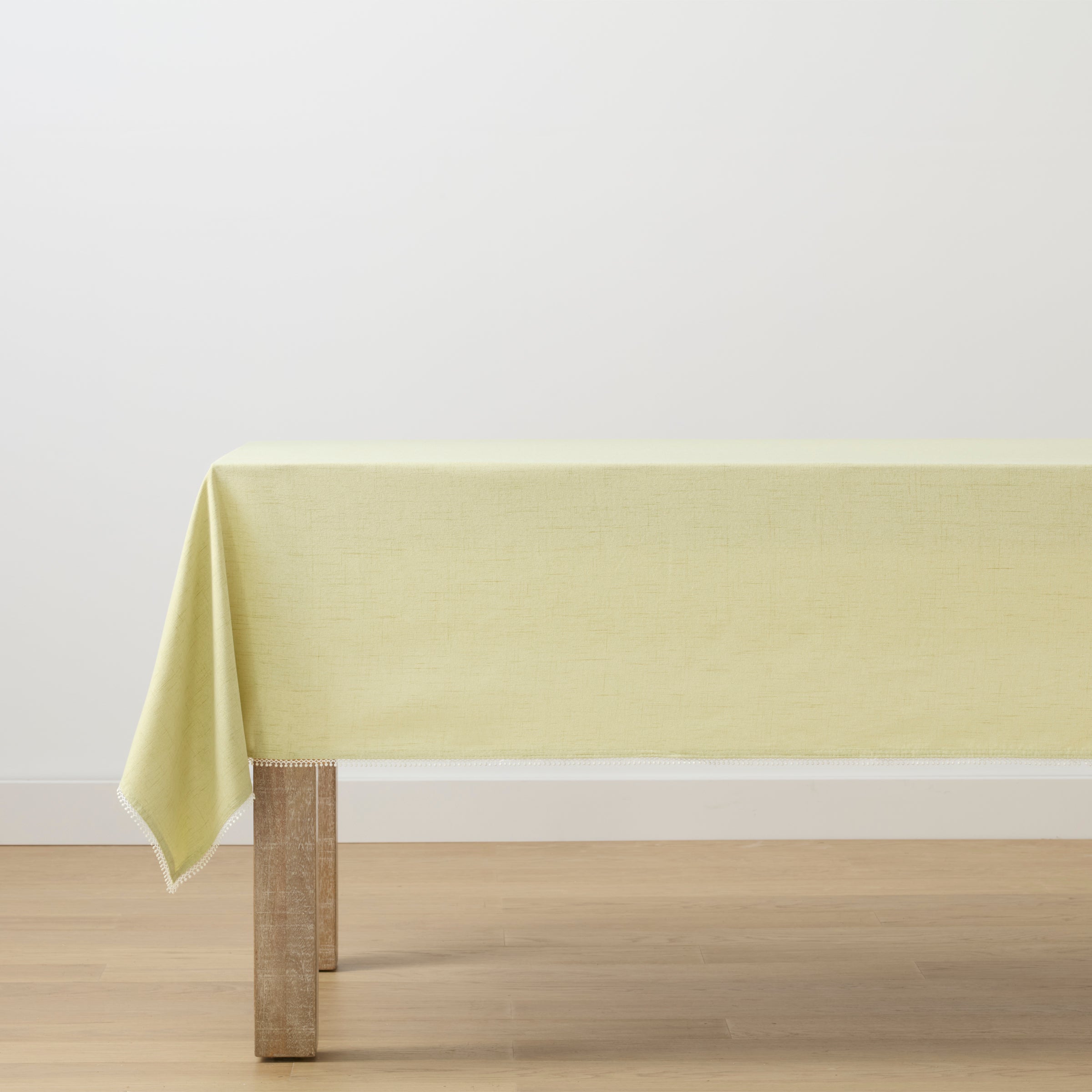 Pistachio French Country Tablecloth with Frayed Edges | French Perle