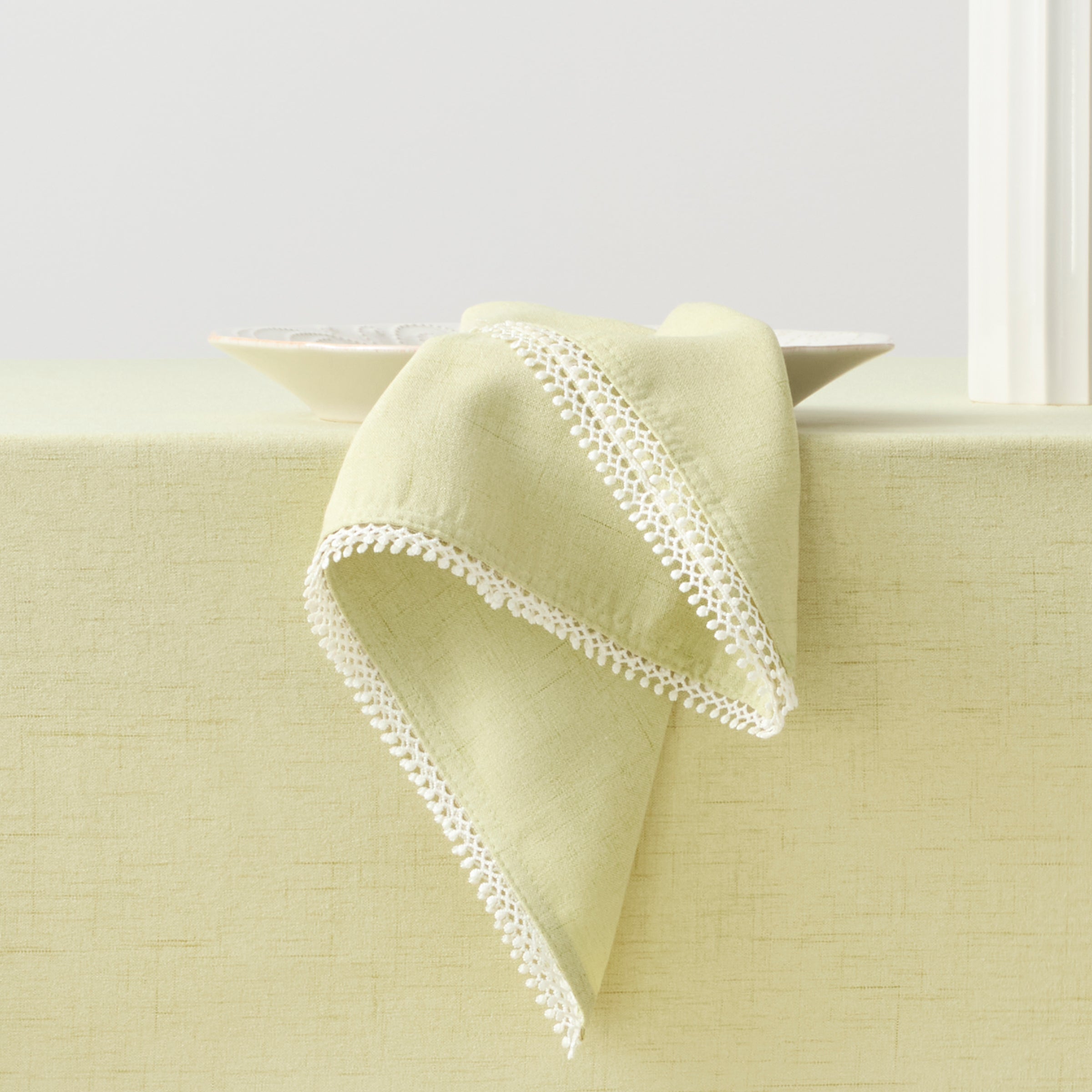 Pistachio French Country Napkins - Frayed Edges | 2 Pack