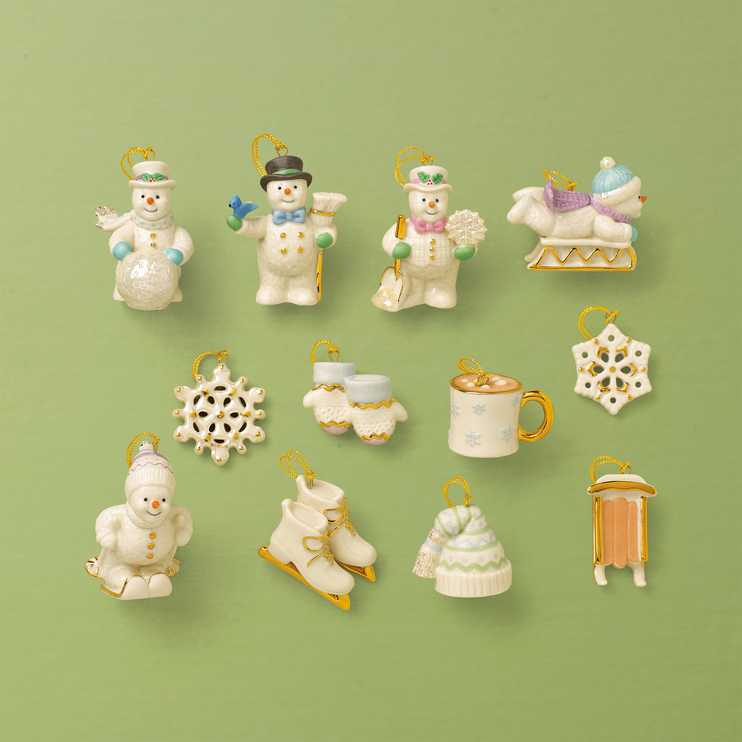 13-Piece Snowy Christmas Ornament & Tree Set | Snow Pals