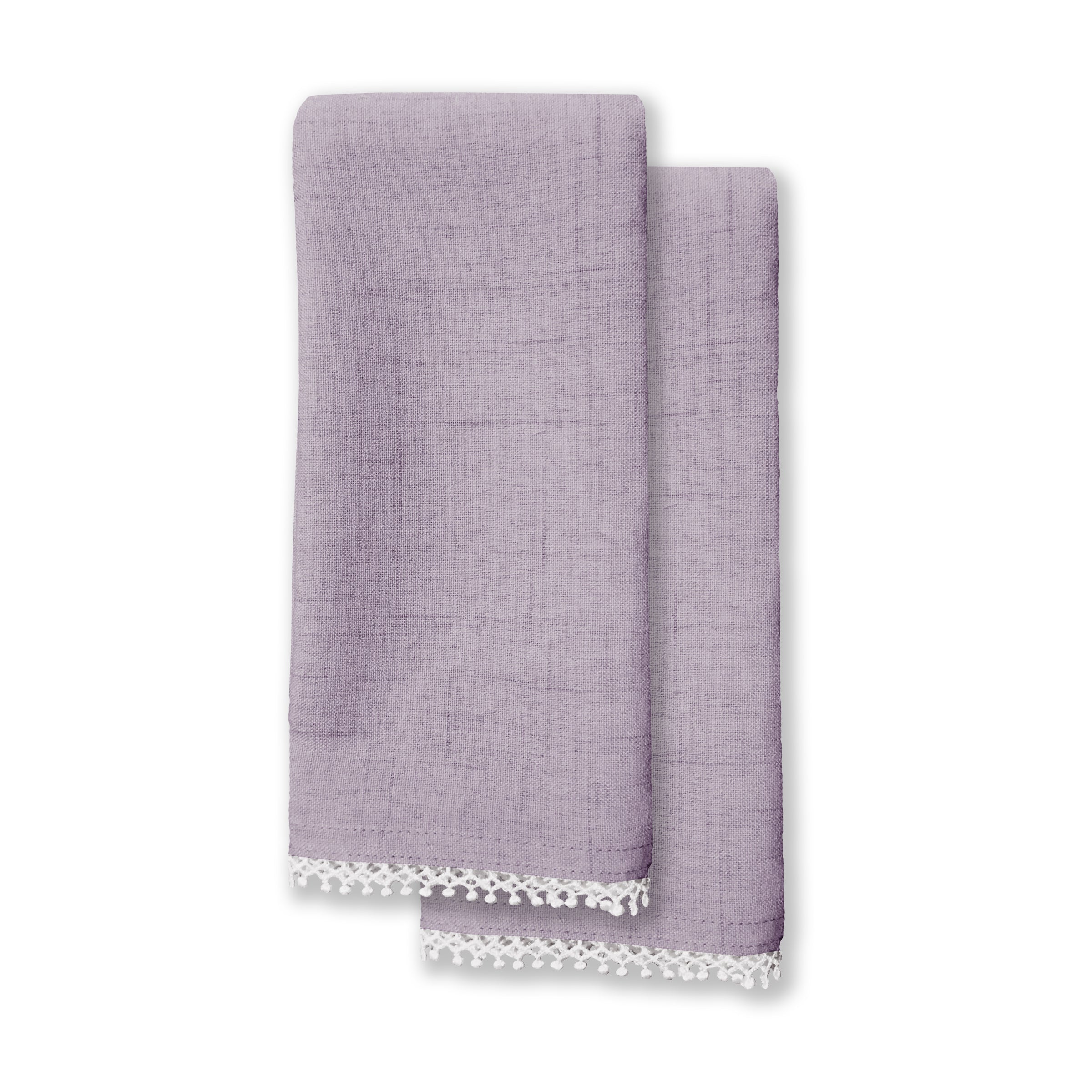 Embroidered Violet French Country Dinner Napkins - Set of 2 | French Perle