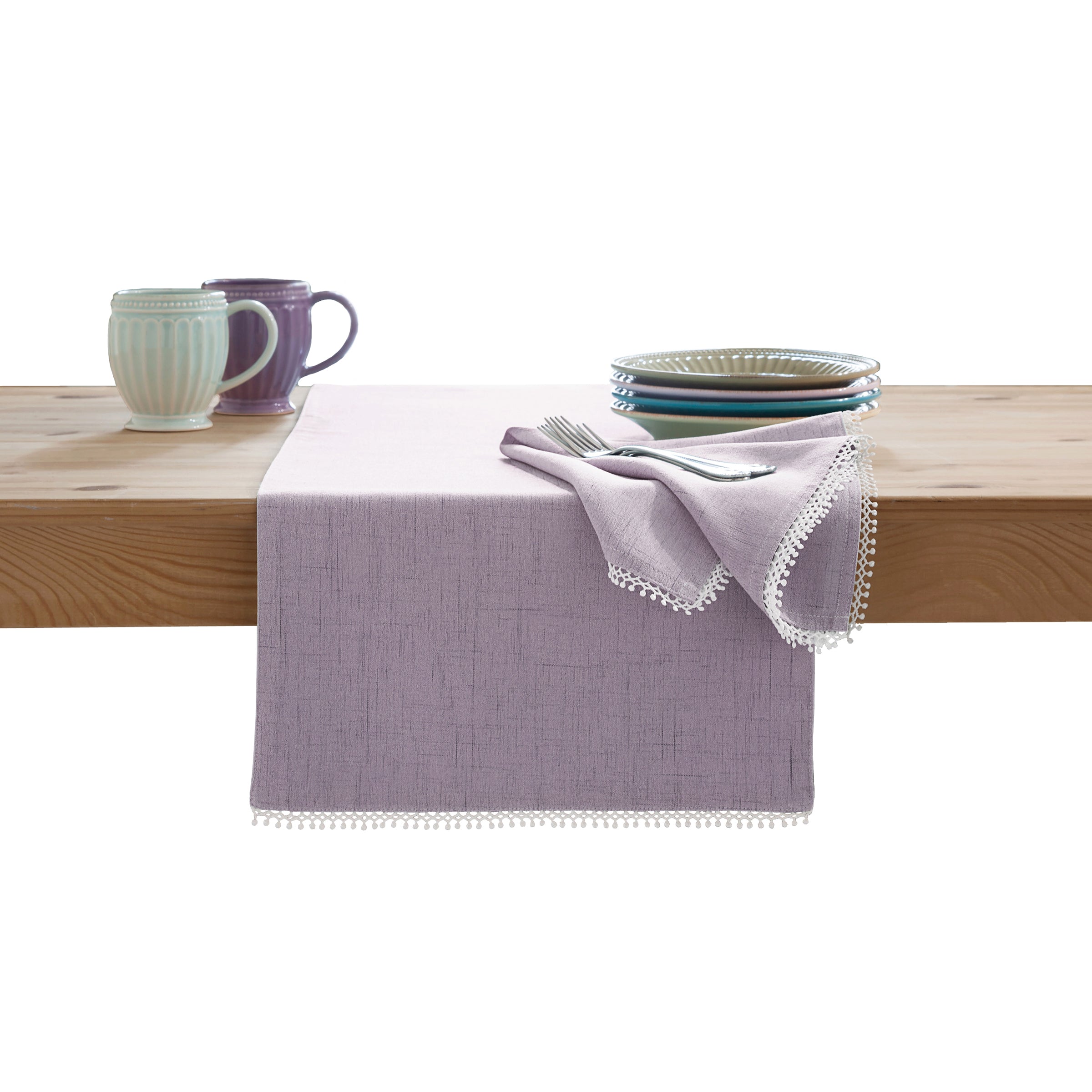 Embroidered Violet French Country Dinner Napkins - Set of 2 | French Perle