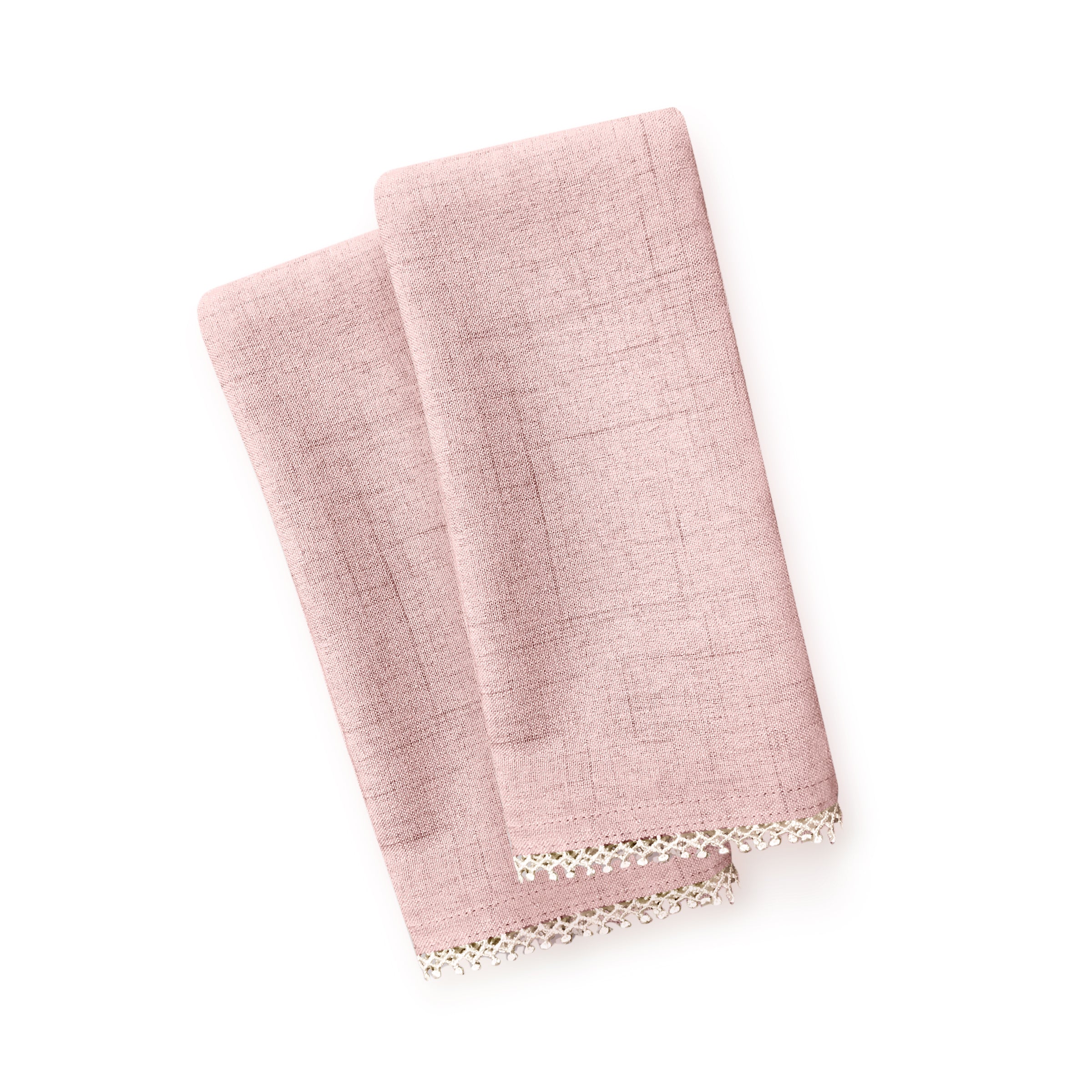 Embroidered Blush Dinner Napkins Set of 2 | French Perle