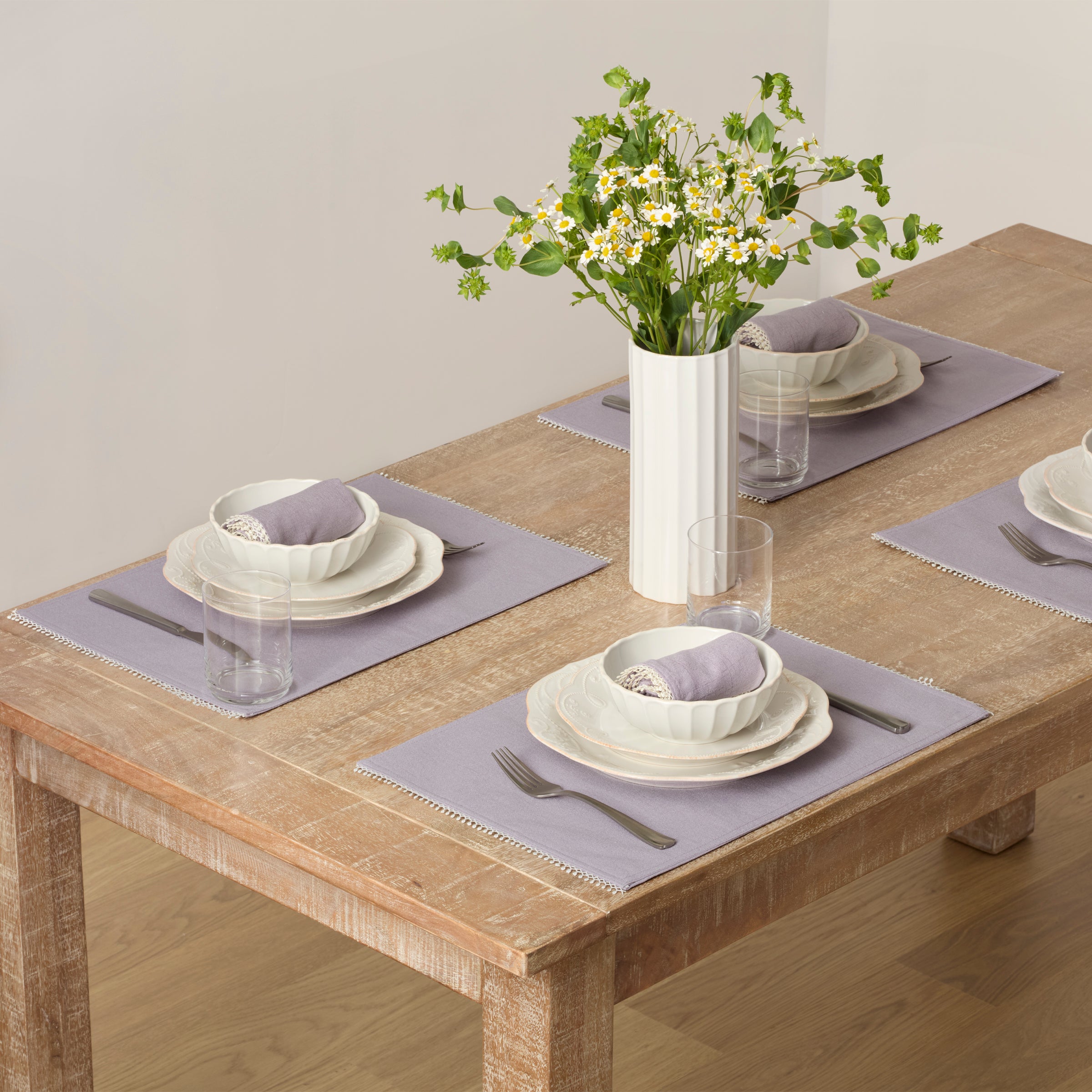 French Country Violet Embroidered Placemat | French Perle