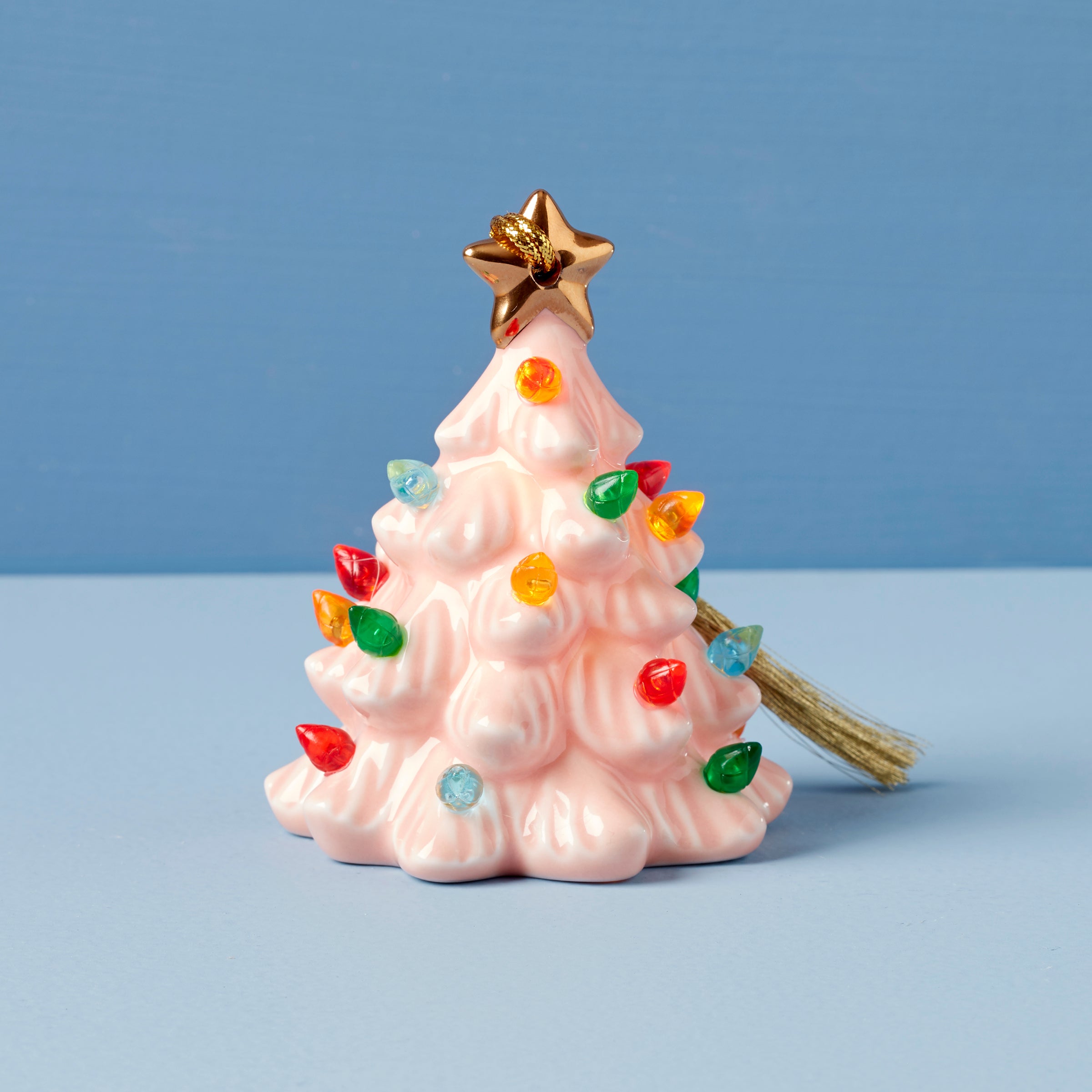 Pink Ceramic Christmas Tree Ornament with Lights | Treasured Traditions