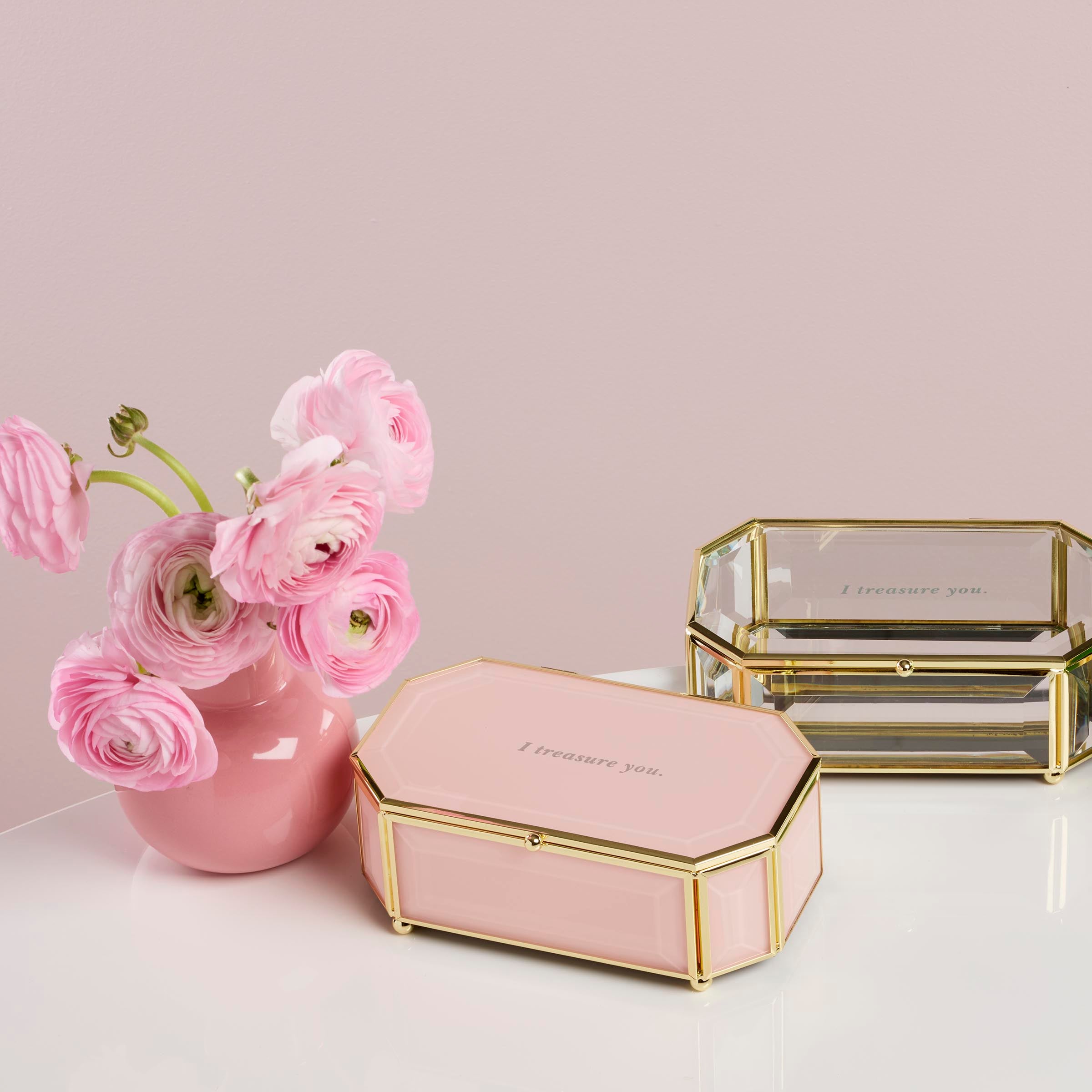 Pink Jewelry Box for Keepsakes & Gifts | I Treasure You